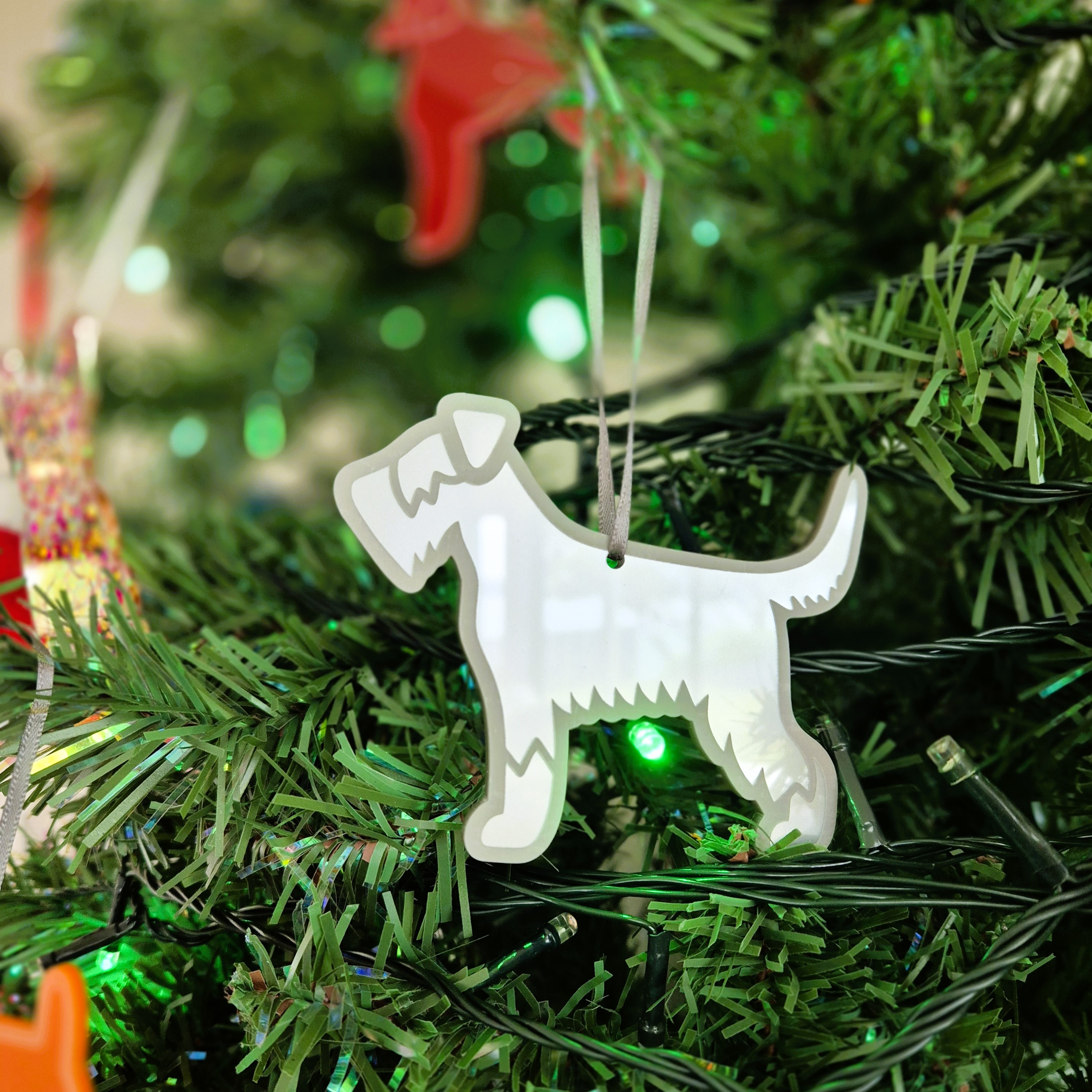 Silver Schnauzer - Christmas Decoration - on Tree