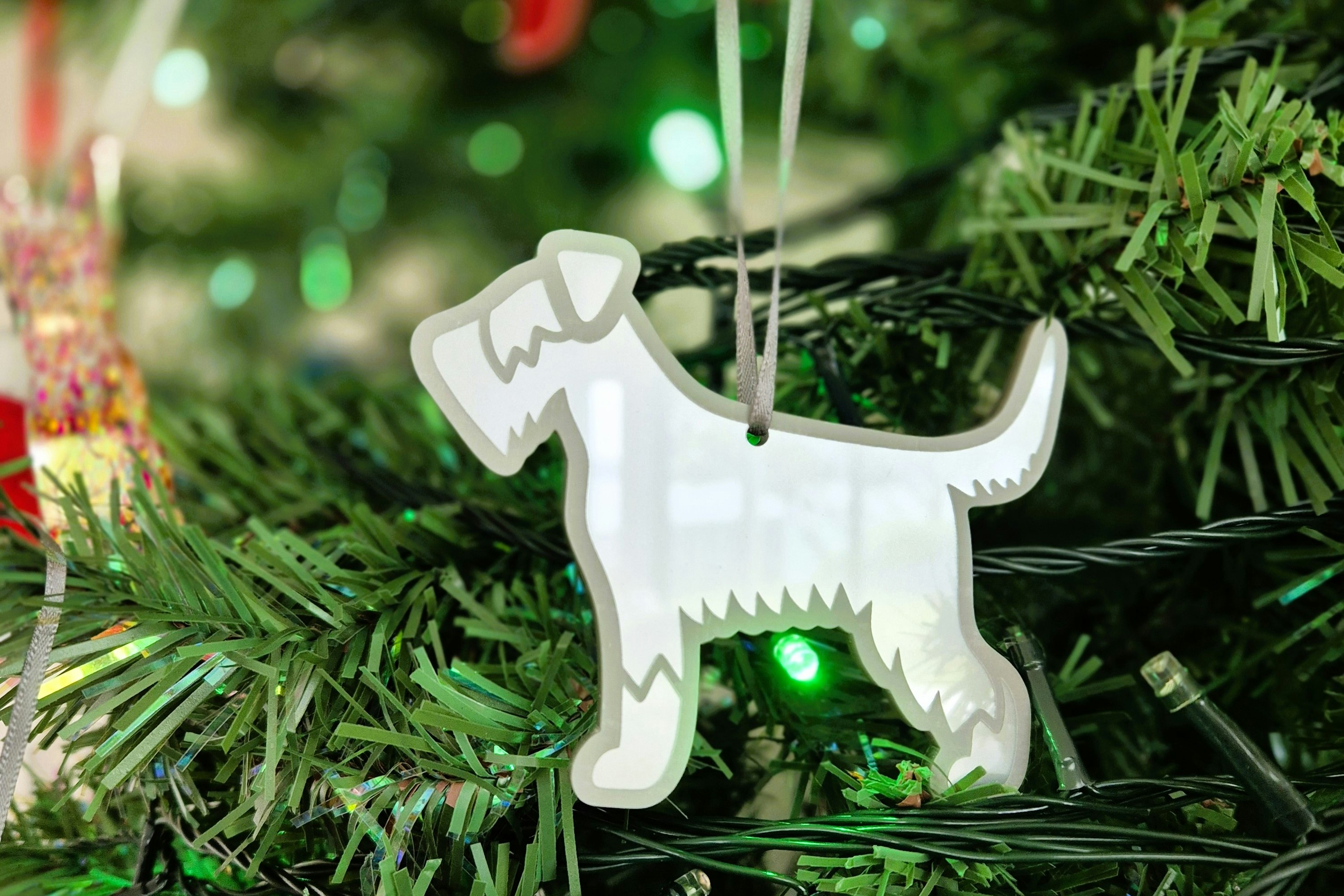 Silver Schnauzer - Christmas Decoration - on Tree