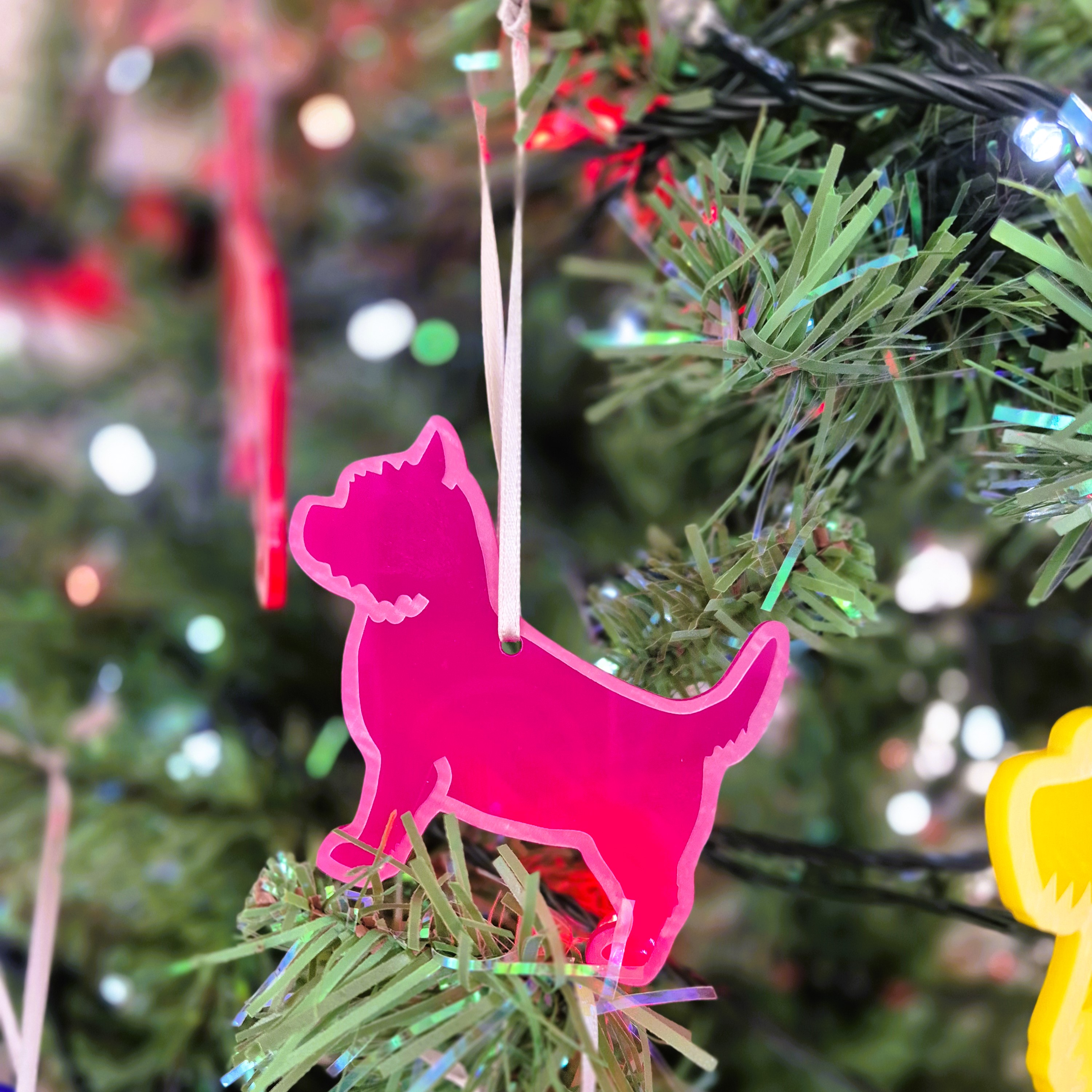 Cairn Terrier - Pink - Christmas Decoration - on Tree