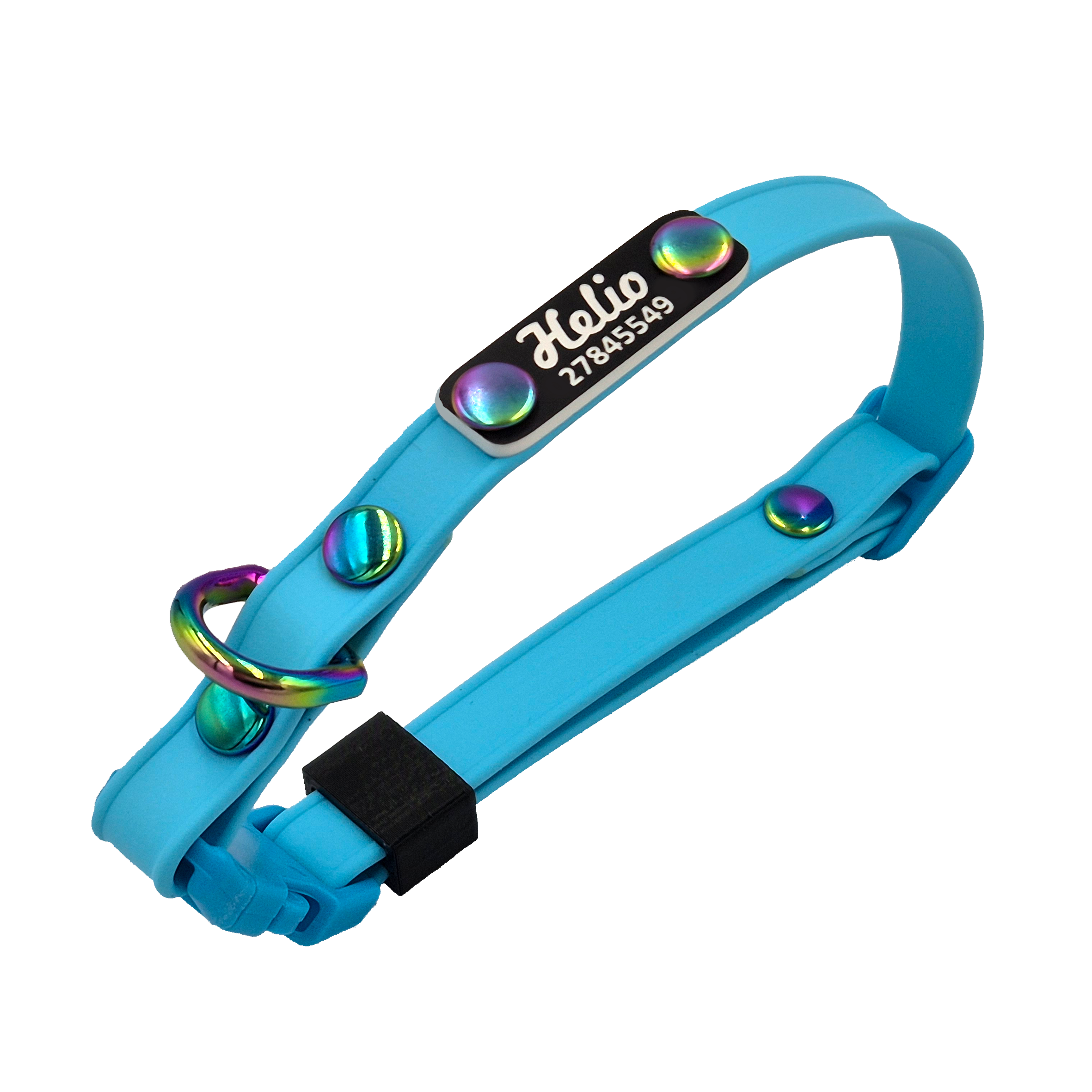 Scrag Tag Cat Collar - Sky Blue and Neo