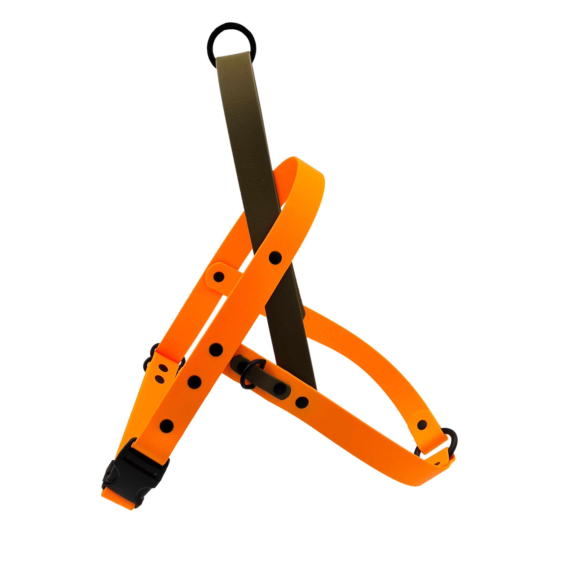 Quick Release Dog Harness - Light Orange and Black