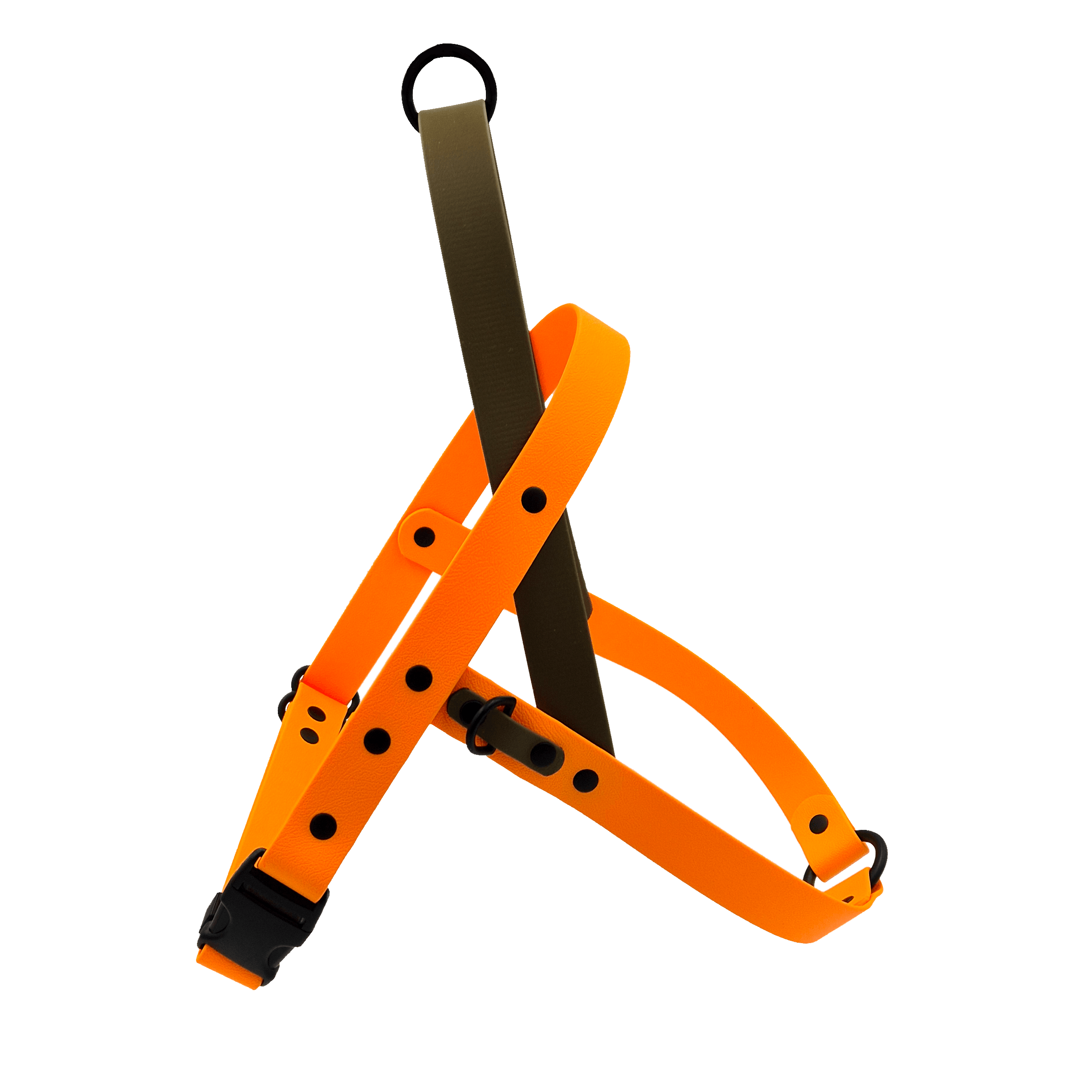 Quick Release Dog Harness - Light Orange and Black