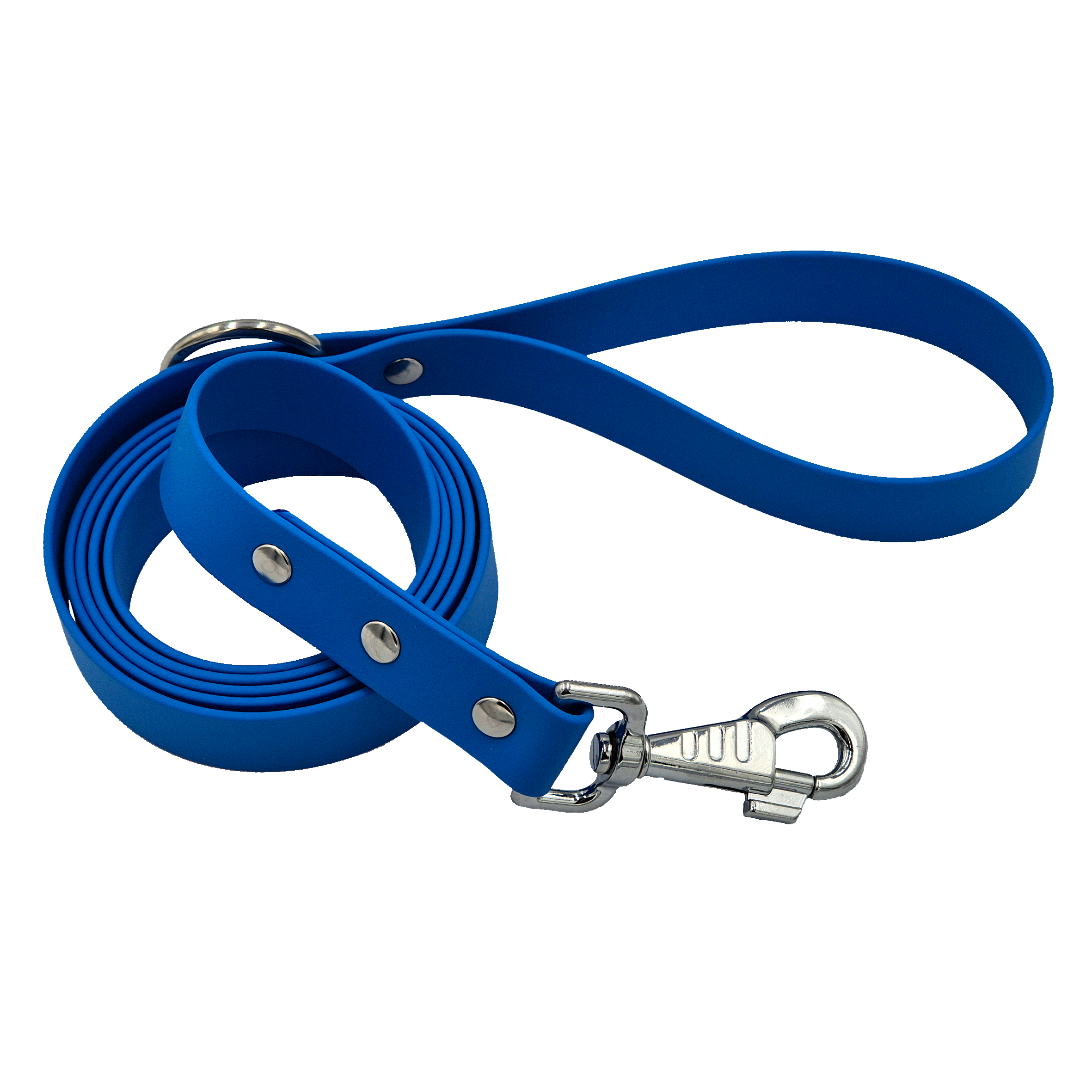 Zinc Snaps Dog Lead - Light Blue and Silver