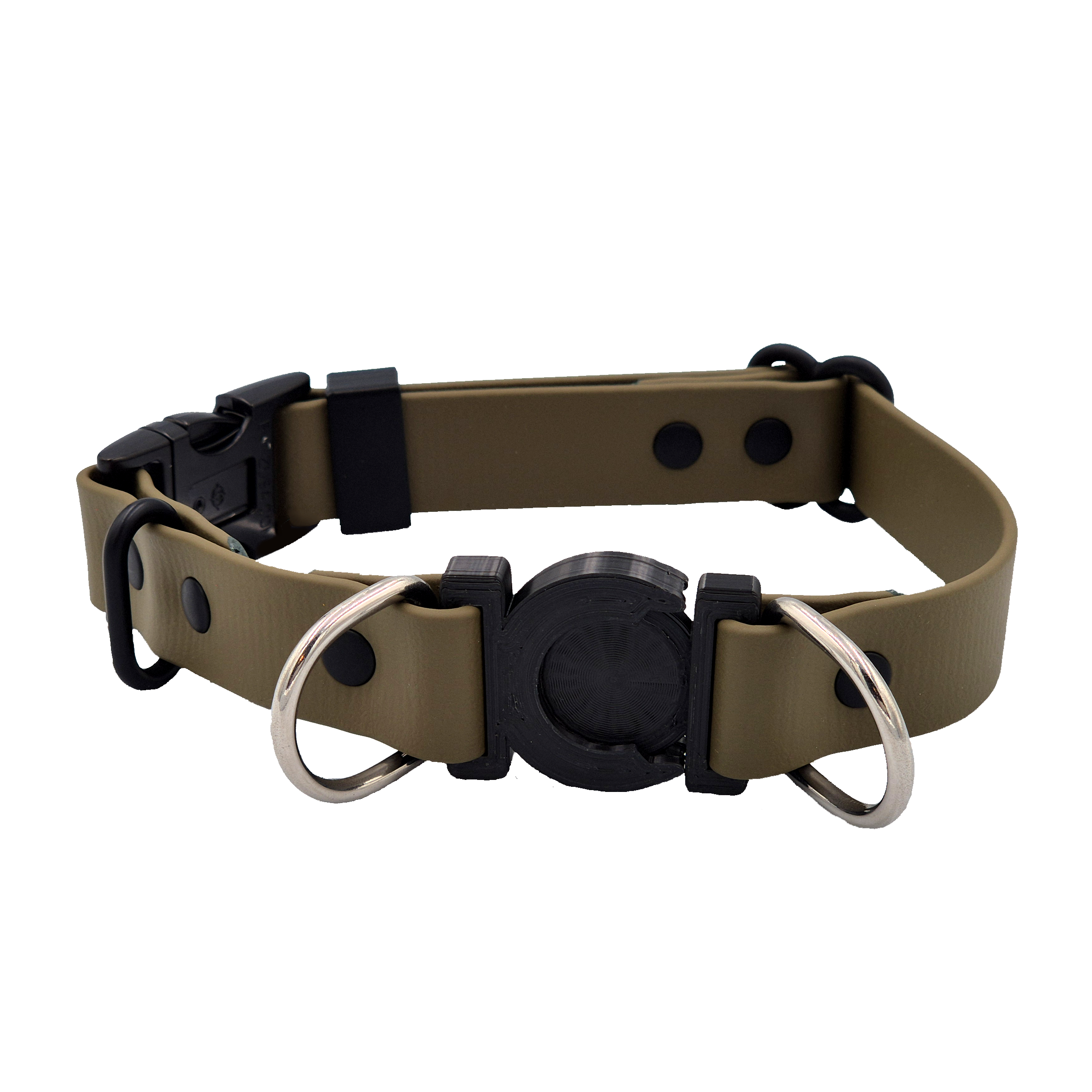 Safety Breakaway Dog Collar - Olive with Black Hardware