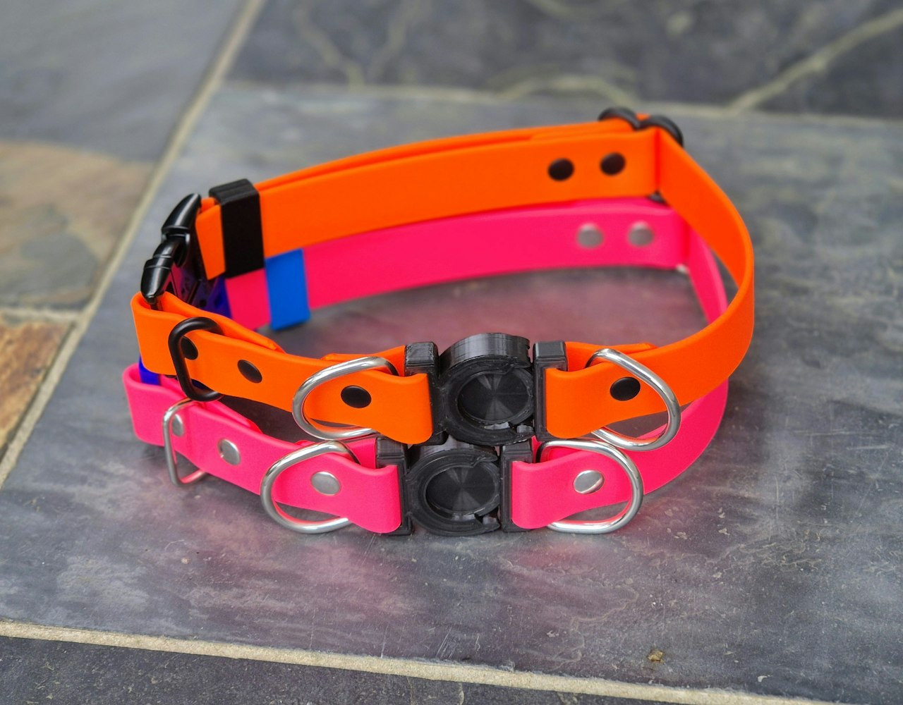 Saftey Breakaway Dog Collars - Bright Orange and Bright Pink
