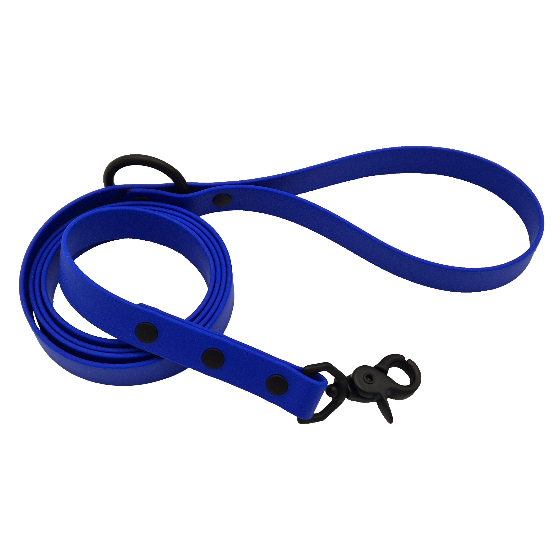 Classic Dog Lead - Slim - Royal Blue and Black Brass