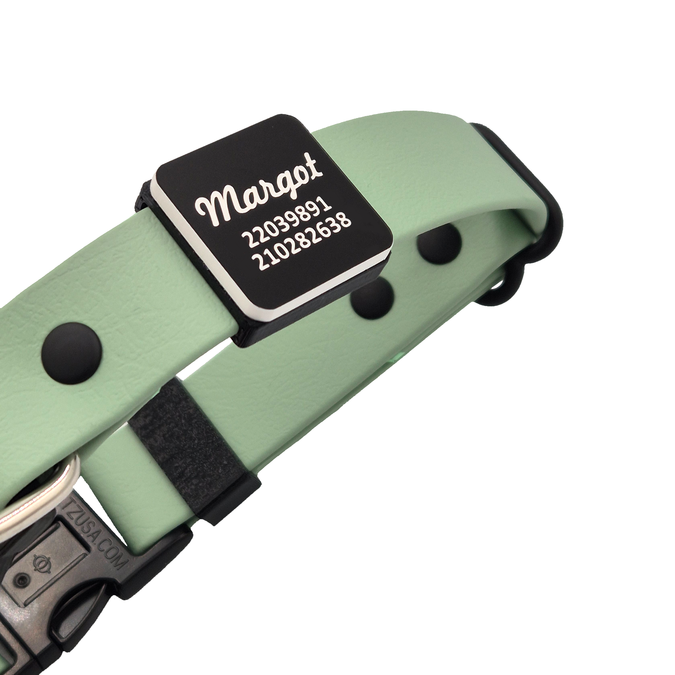 Slide-On Scrag Tag - Black and White 3.2mm - Sage Collar