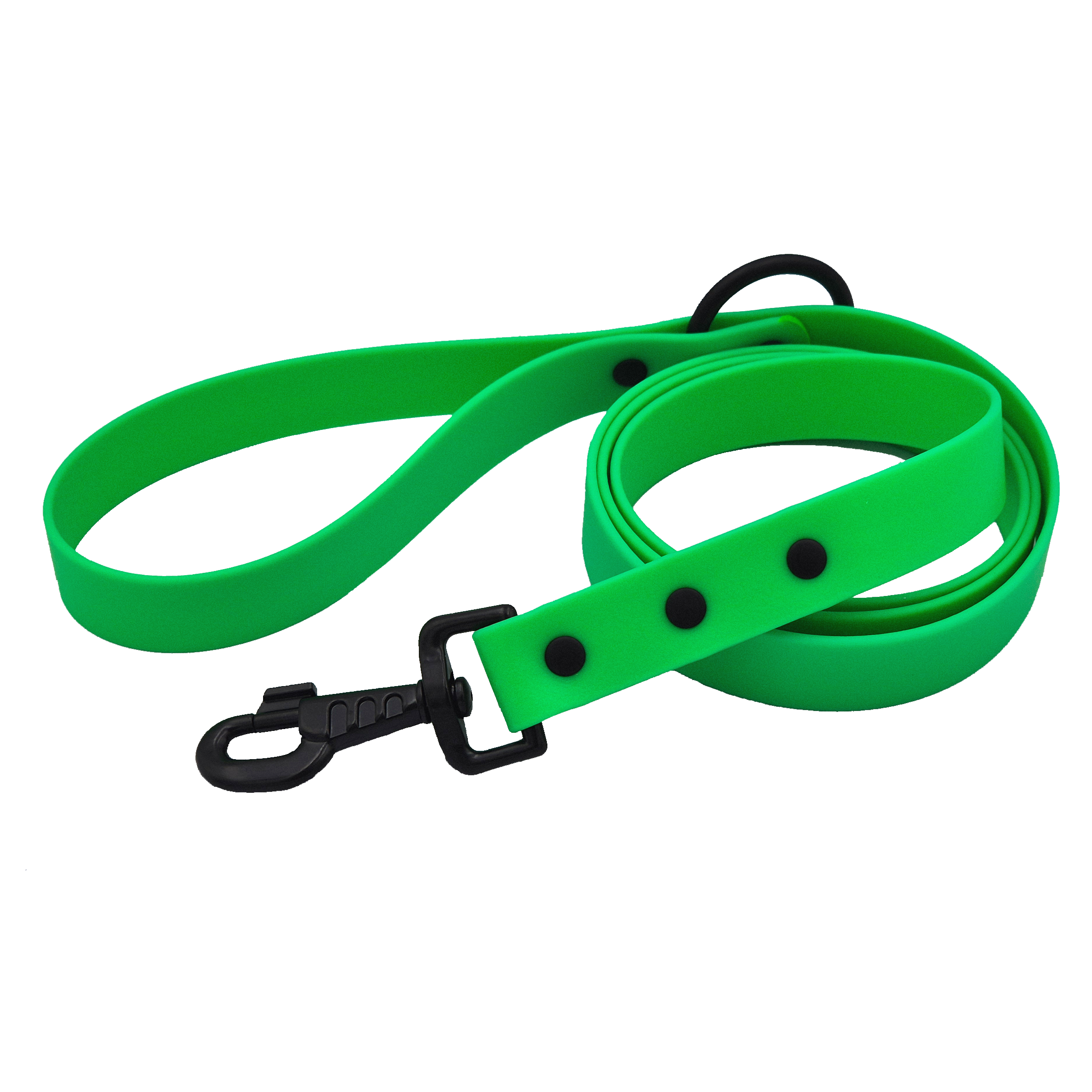 Zinc Snaps Dog Lead - Green and Black