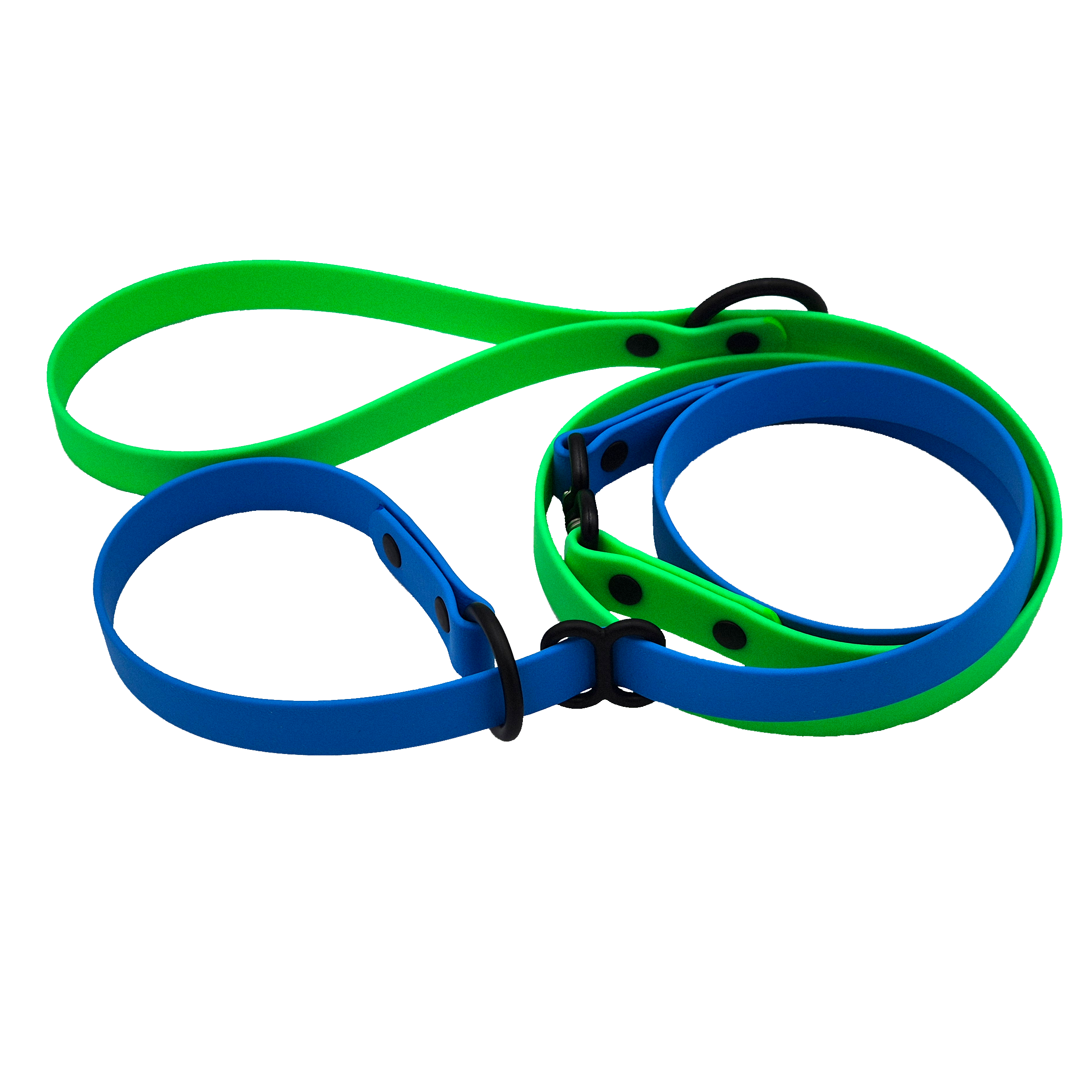 Slip Lead - Light Blue and Green with Black Hardware