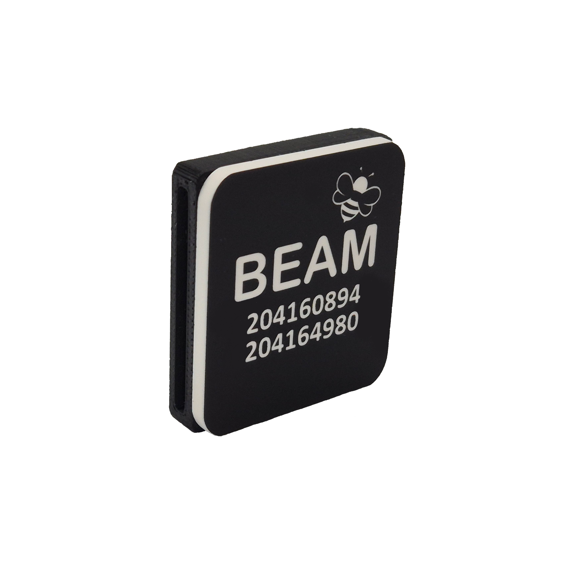 Slide-On Scrag Tag -  Black and White 38mm - 3.2mm Wide