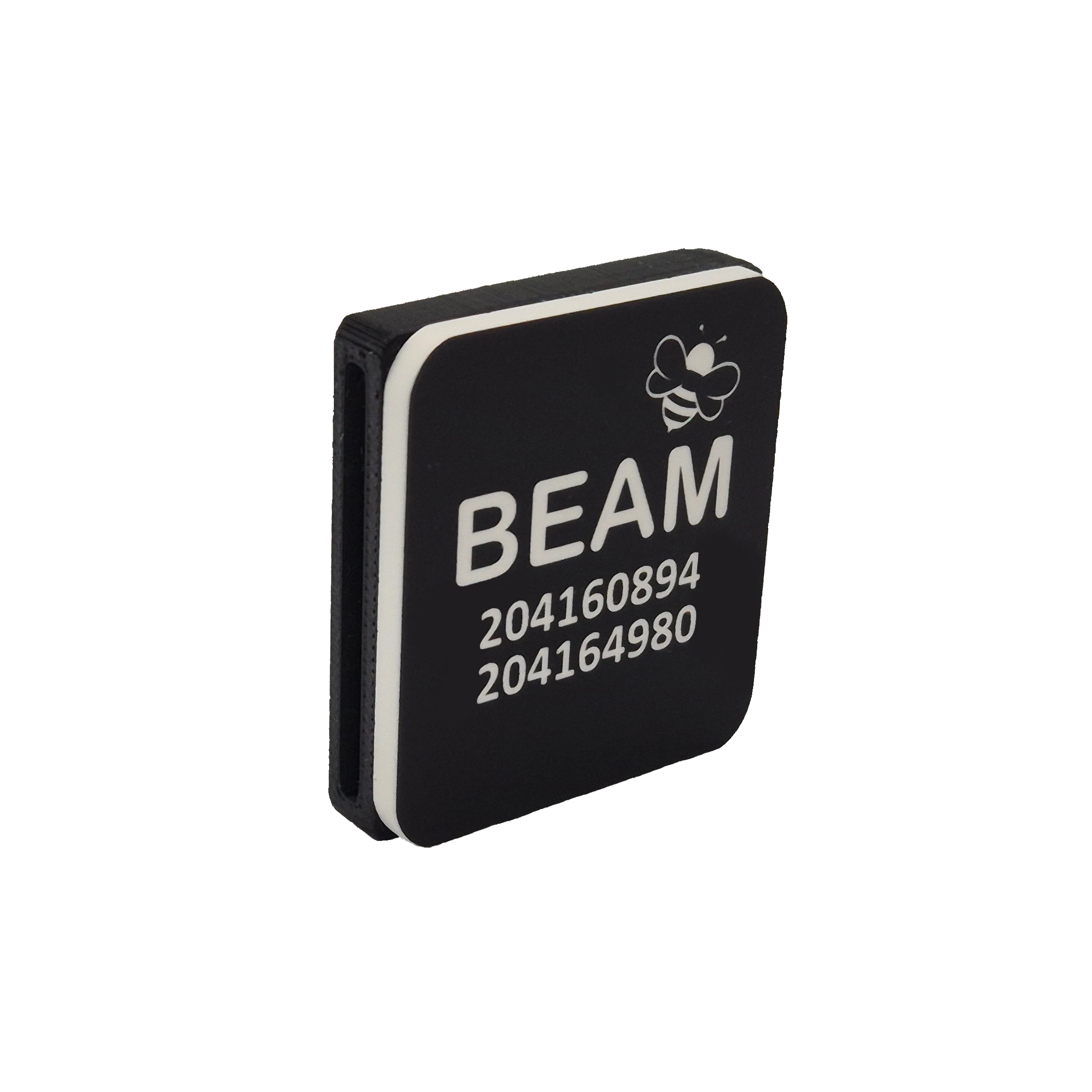 Slide-On Scrag Tag - Black and White 38mm - 3.2mm Wide