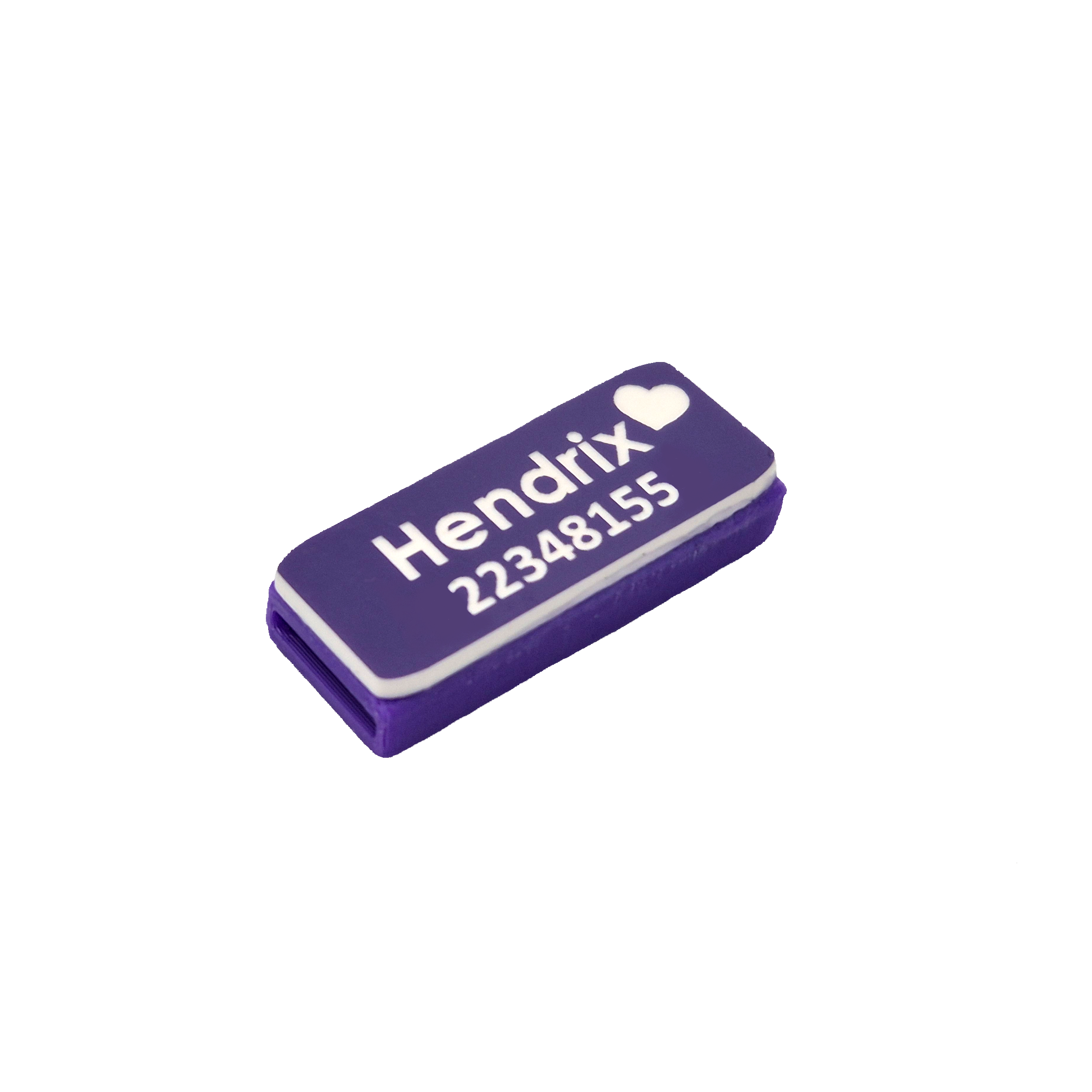 Slide-On Scrag Tag - 10mm - Violet and White