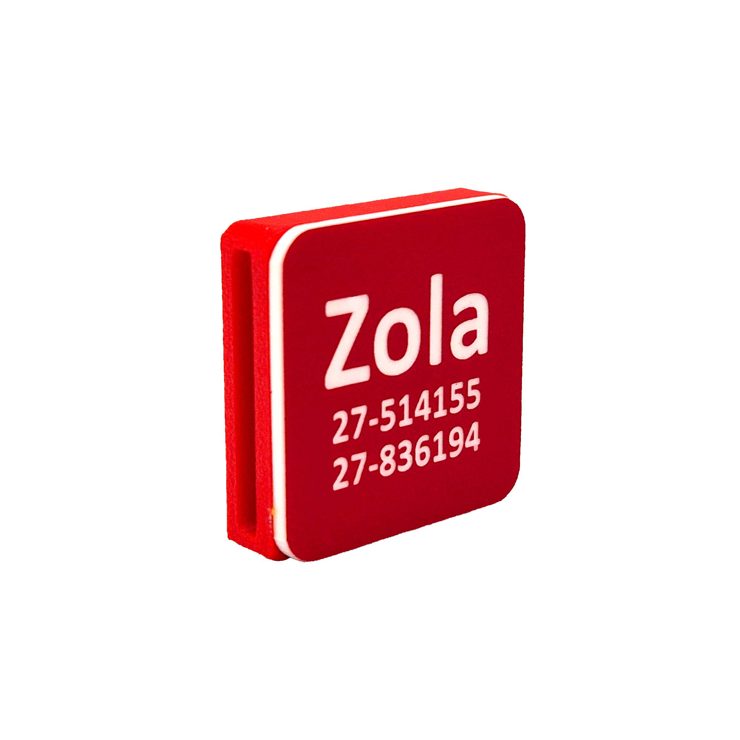 Slide-On Scrag Tag - 25mm - Red and White