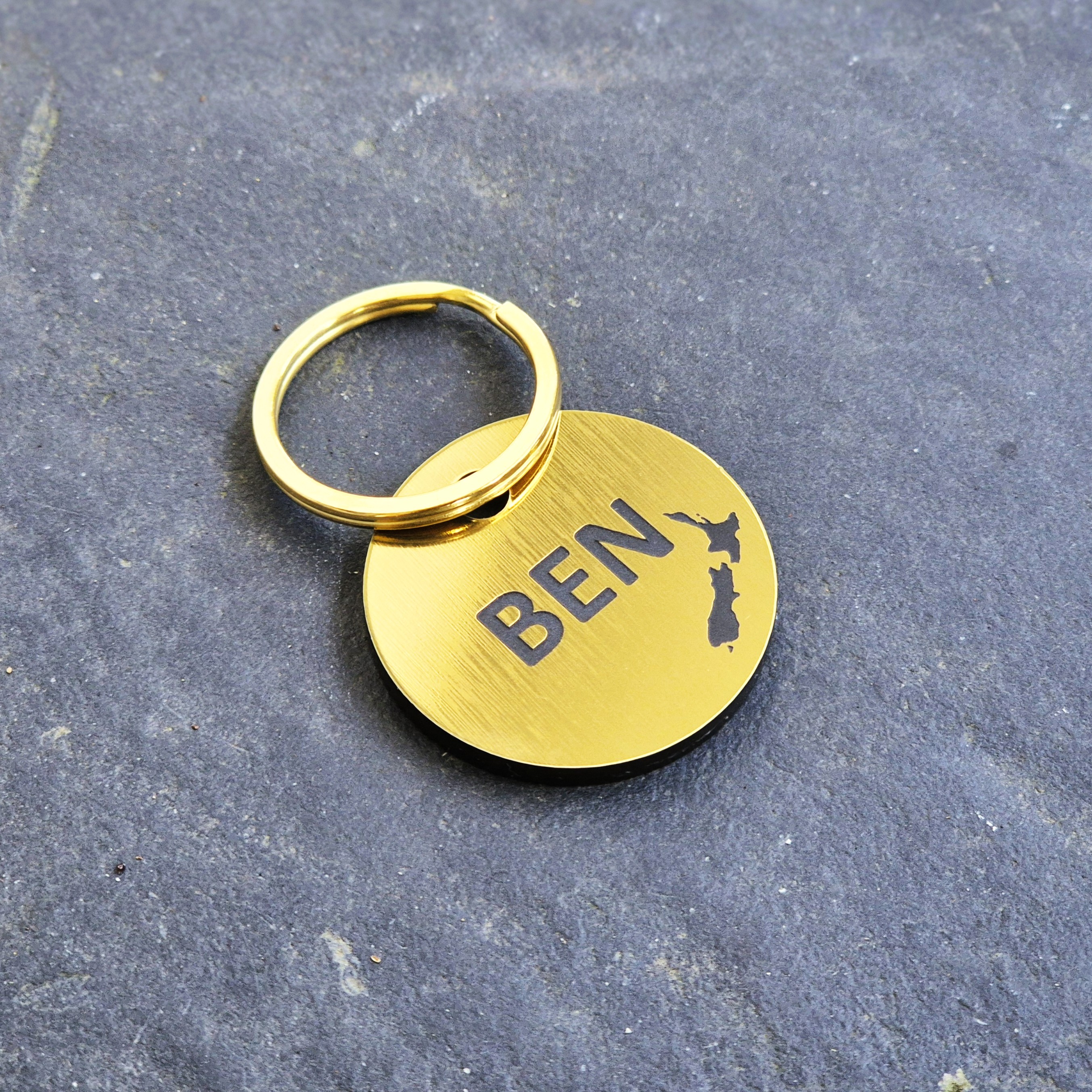 Acrylic Tag - Trolase Gold and Black - Circle