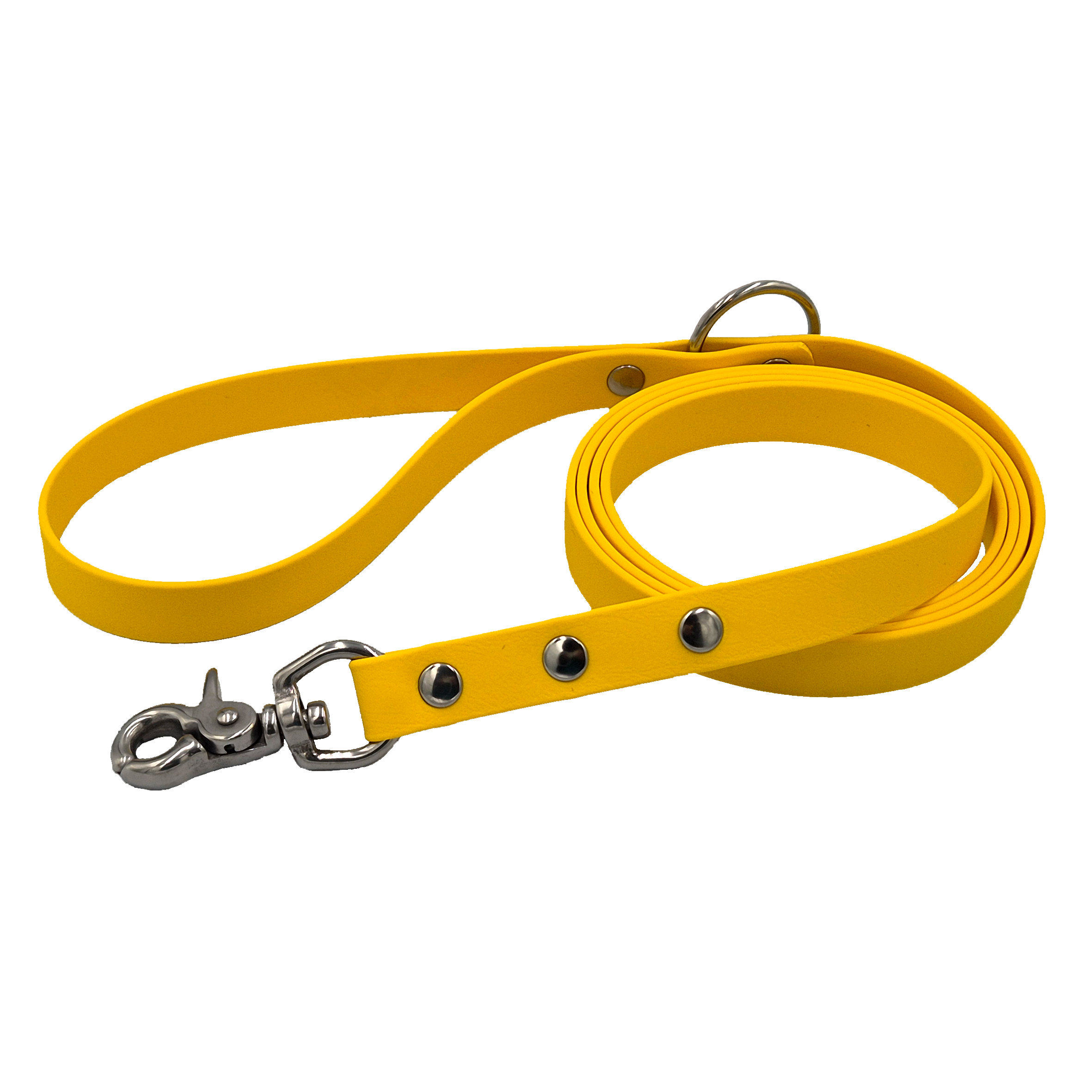 Classic Dog Lead - Yellow and Stainless Steel