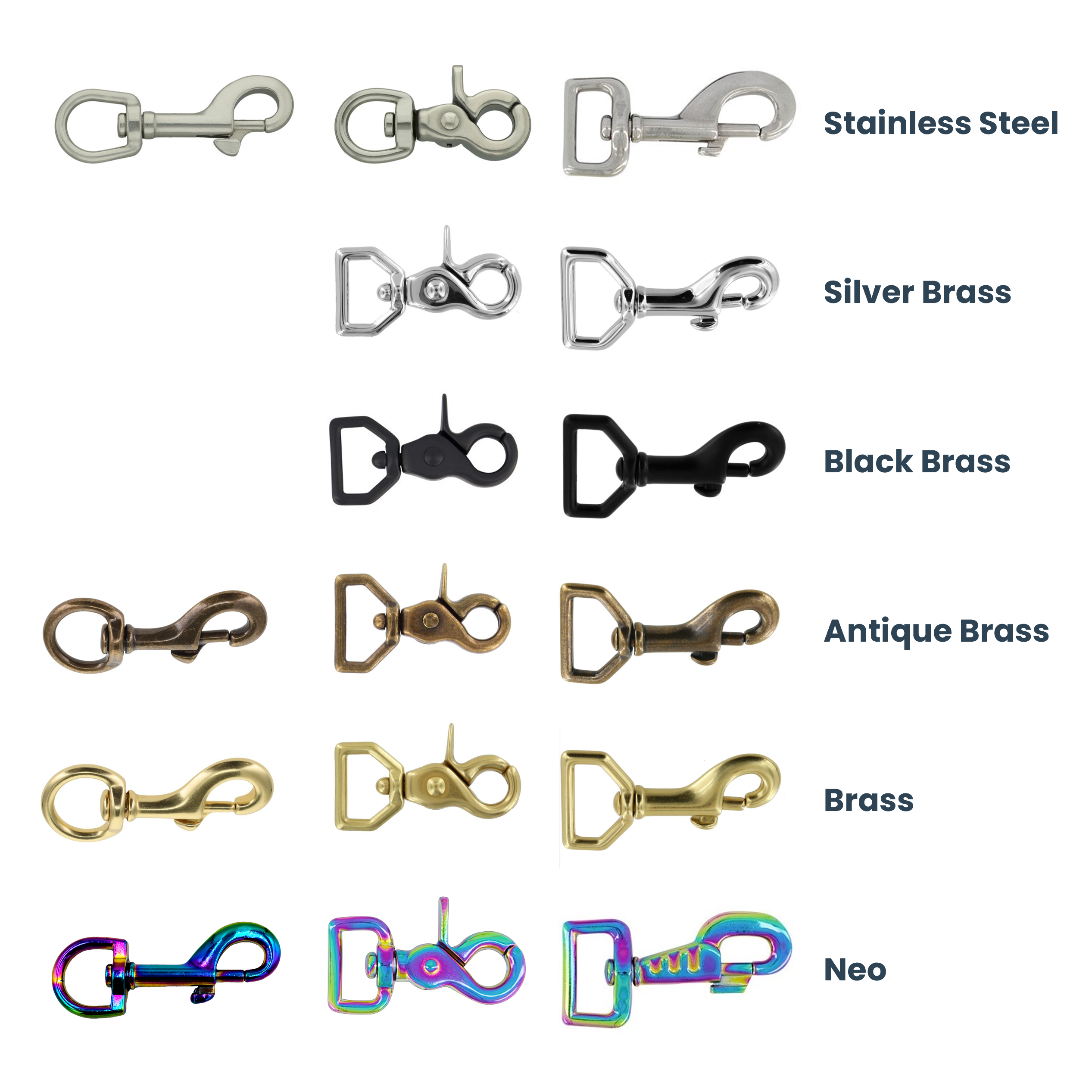 Classic Lead Hardware - Snap Hooks and Trigger Snaps