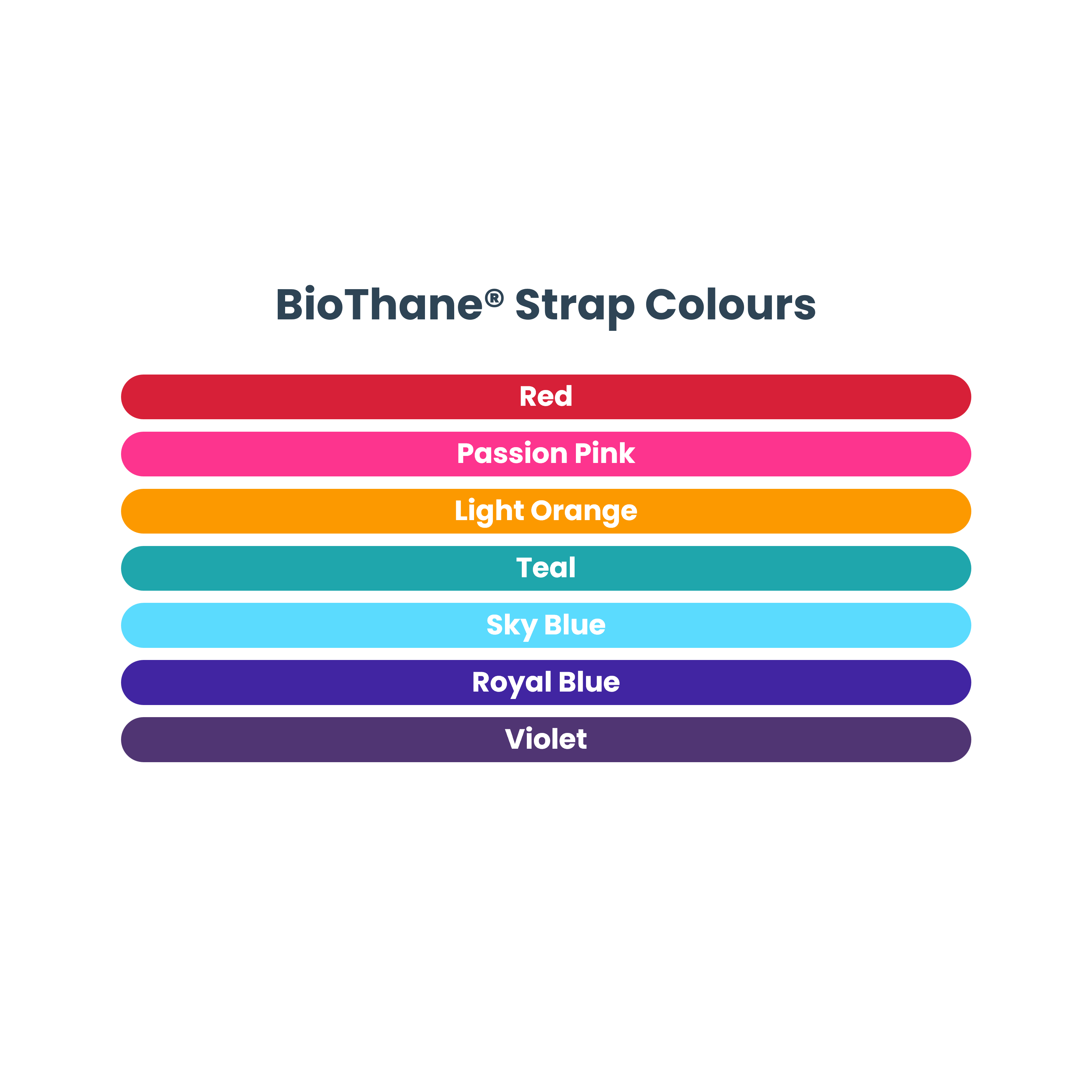 Biothane colour chart - Mini Quick Release Collar