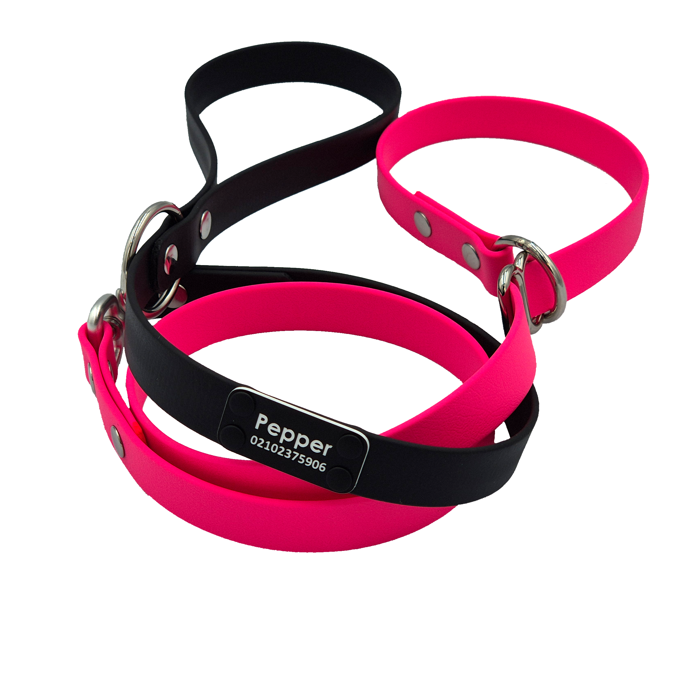Slip Lead - Black and Passion Pink - Scrag Tag
