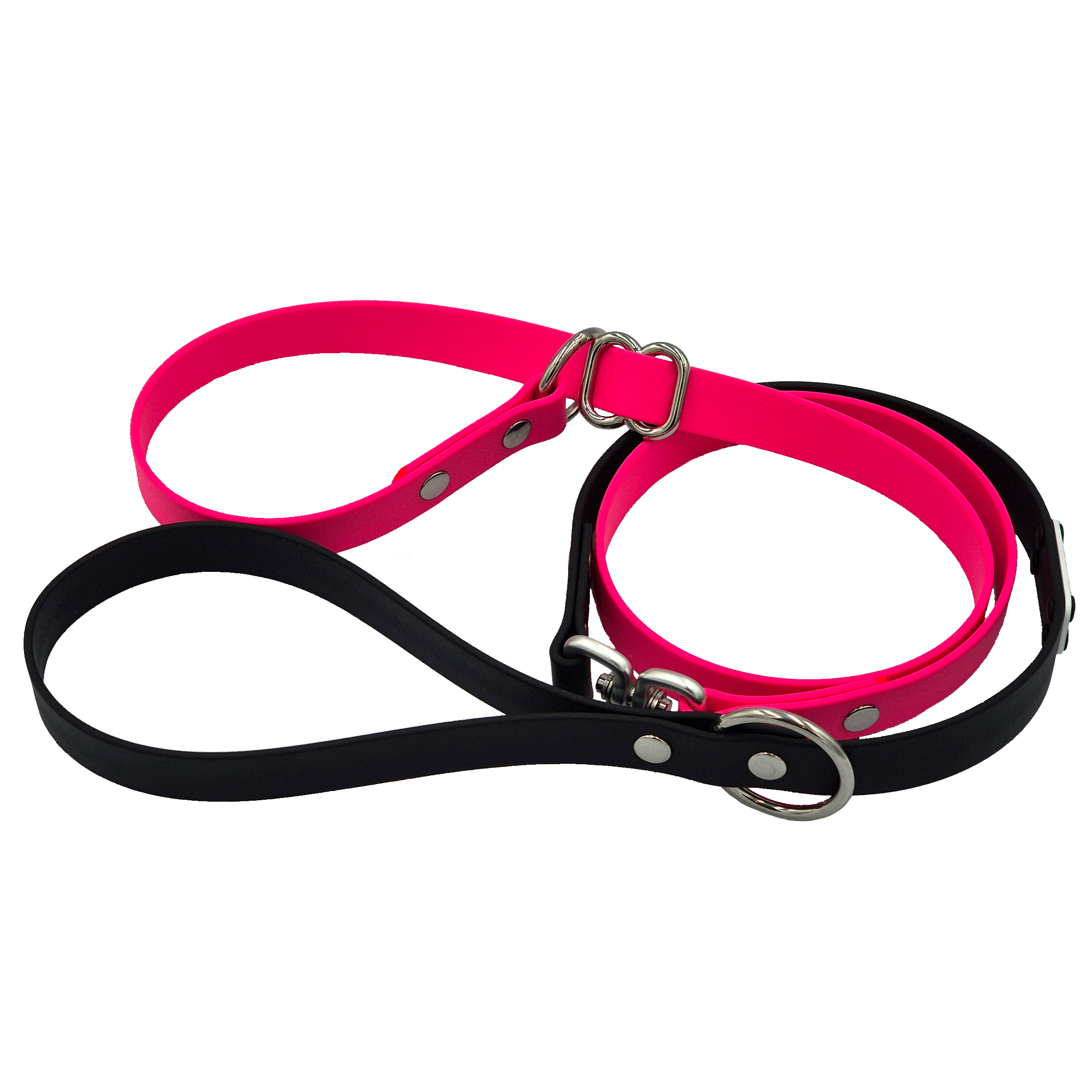 Slip Lead - Black and Passion Pink