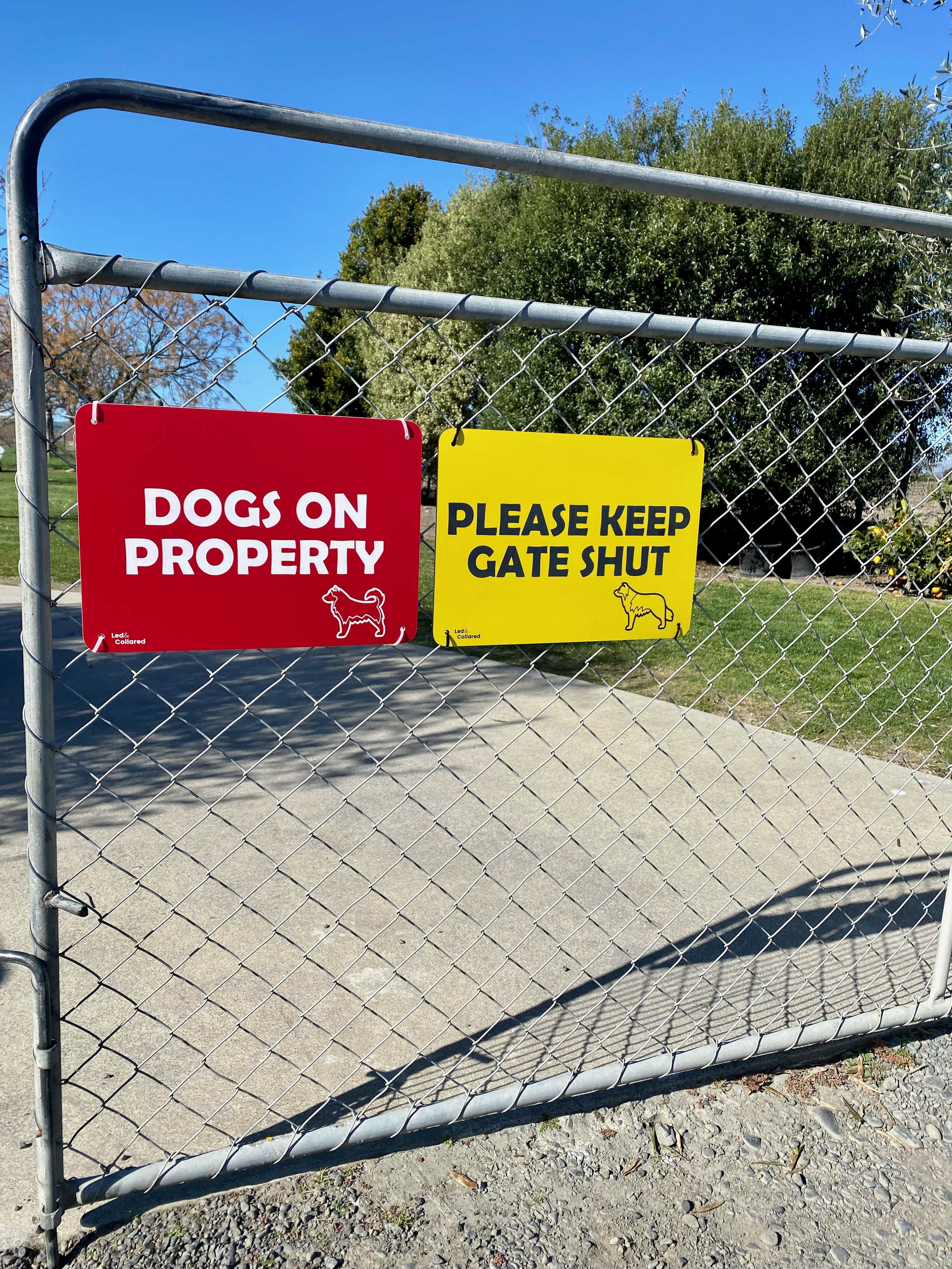 Custom Signs on Gate