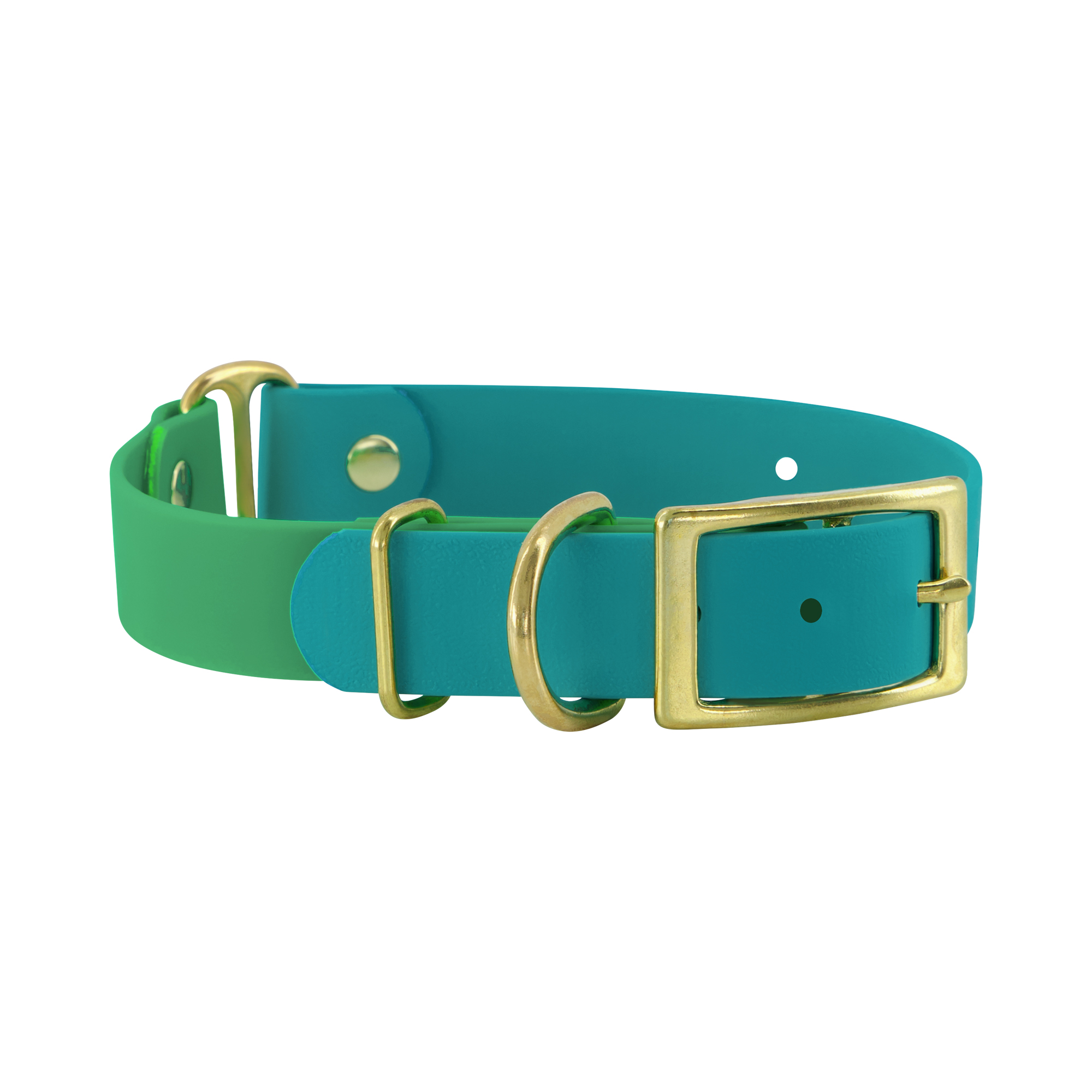 Two-Tone Dog Collar - Green and Teal