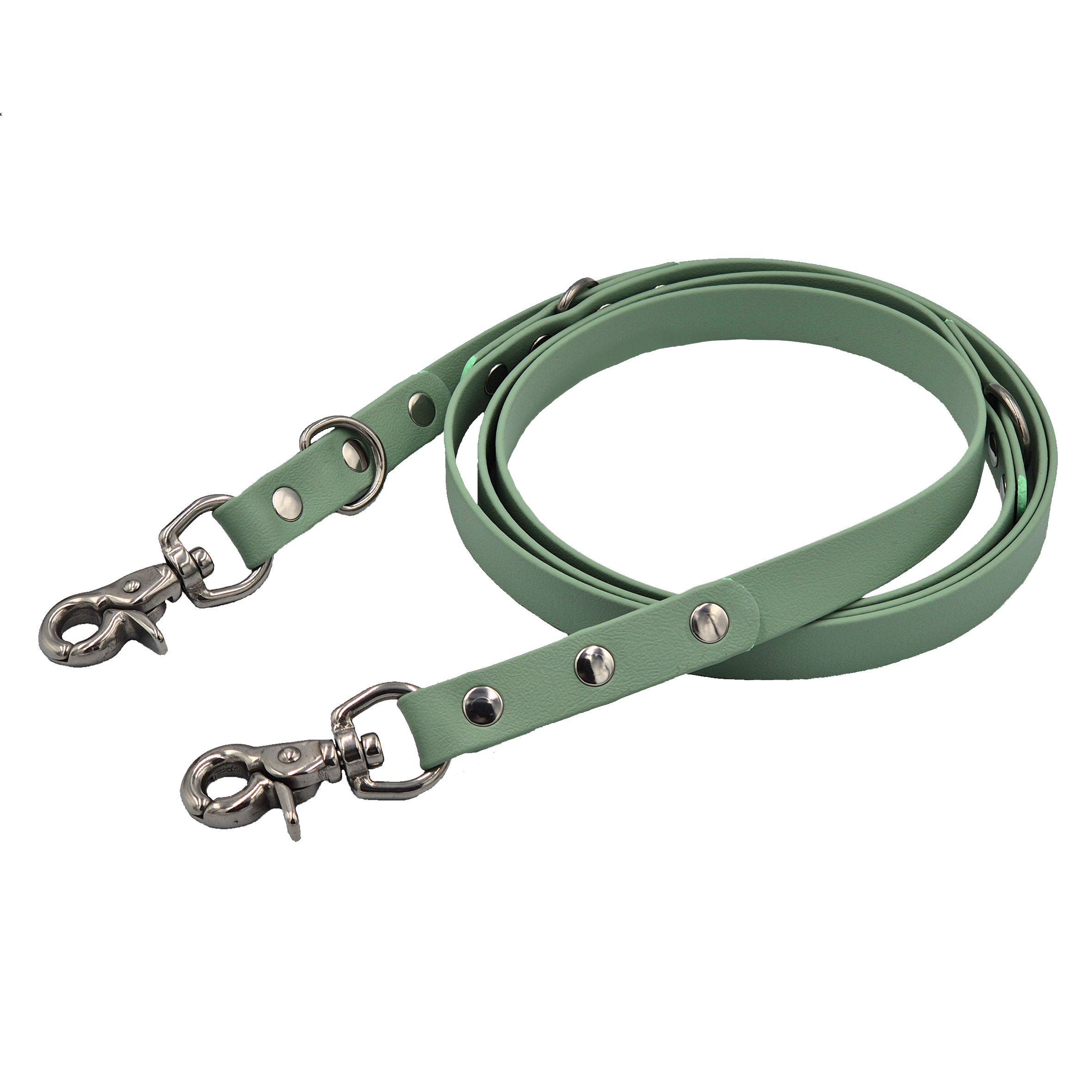 Adjustable Dog Lead - Sage - Stainless Steel Trigger