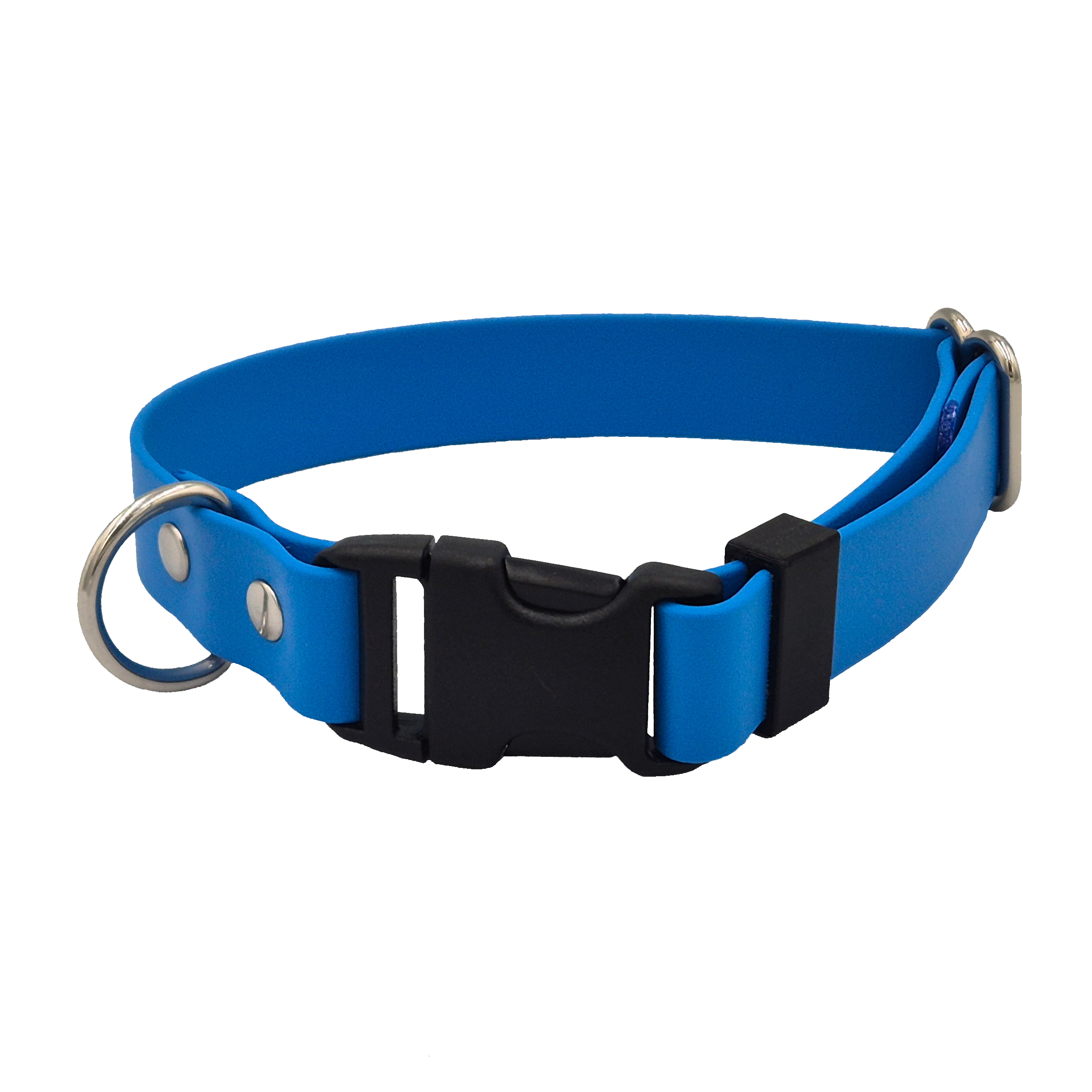 Quick Release Dog Collar - Light Blue - Black Plastic HW