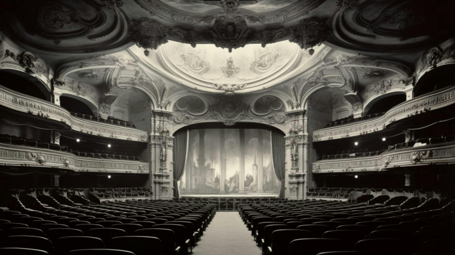 photo générée par l’AI sur le thème ancienne salle de cinéma en France en 1895
