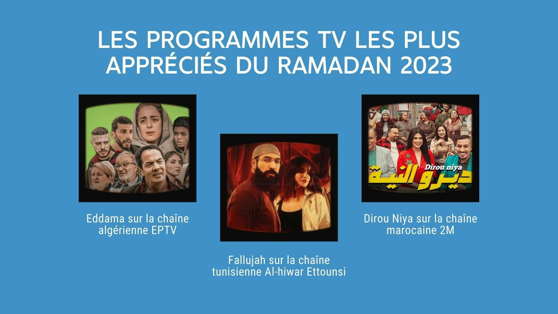 illustration montrant 3 programmes des plus appréciés pendant le ramadan 2023