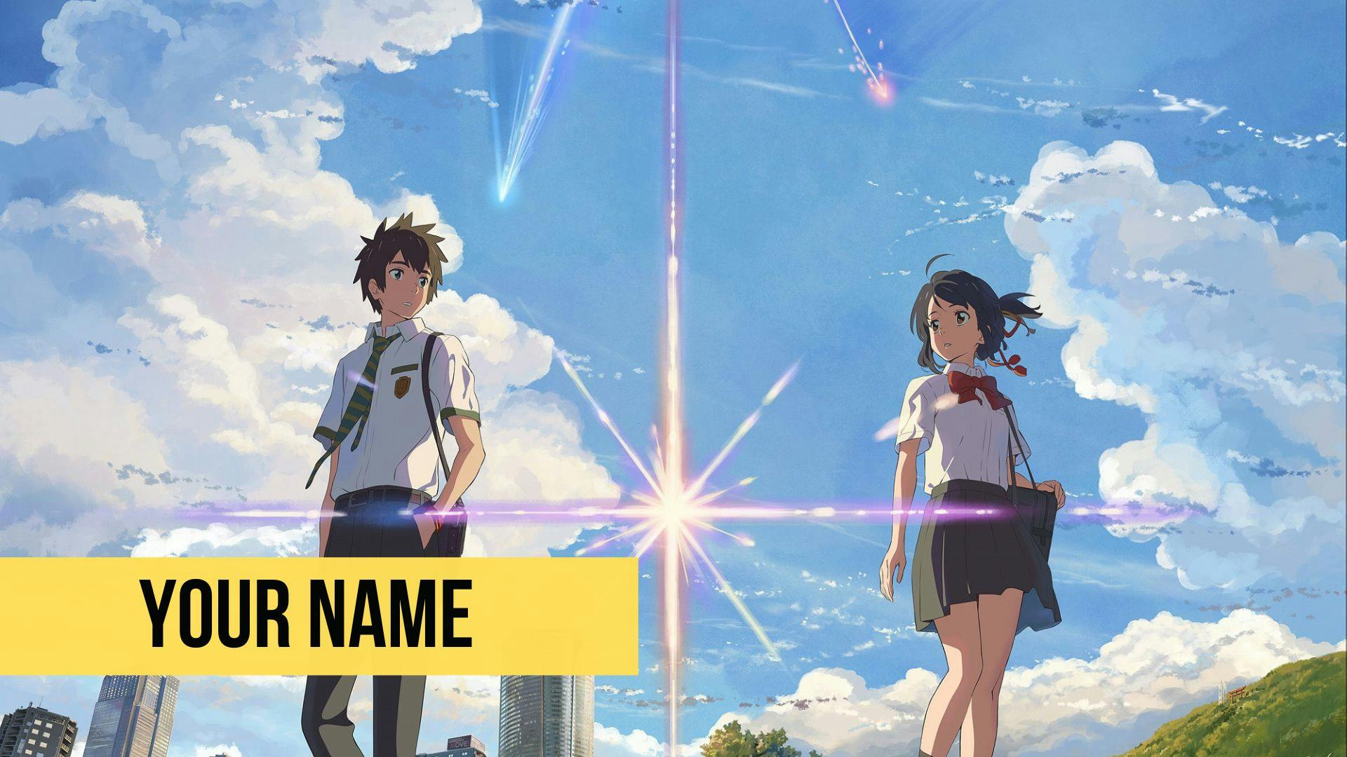 Poster officiel du film d’animation japonais your name avec nos deux personnages principaux