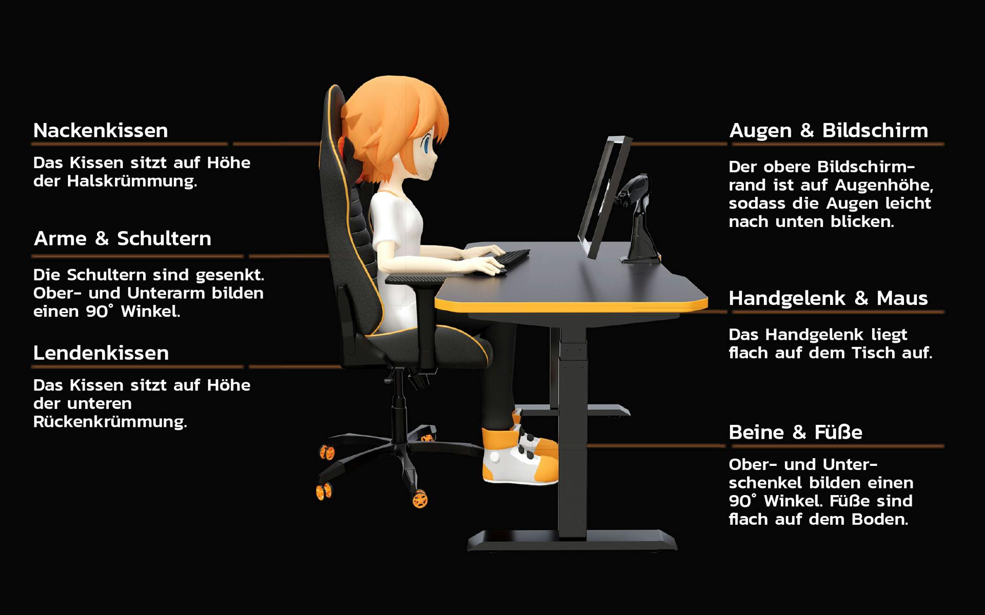 Ideal Desk Height For Working And Gaming | Leetdesk Gaming Desk