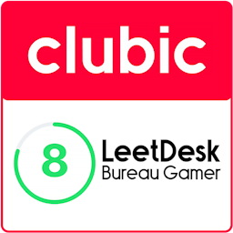 Recommandation de bureau de gaming LeetDesk par le badge Clubic
