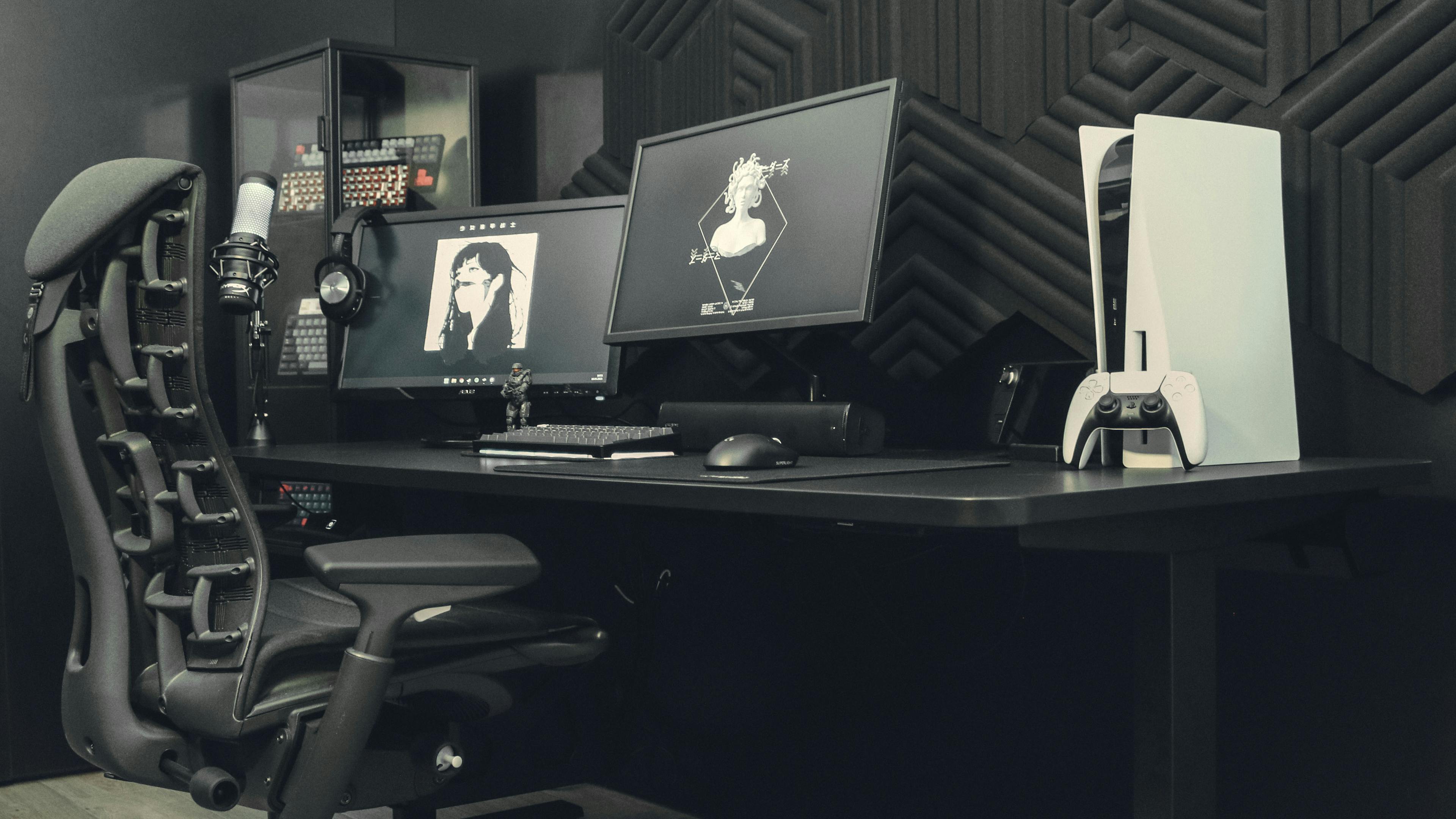 configuration de gaming noire
