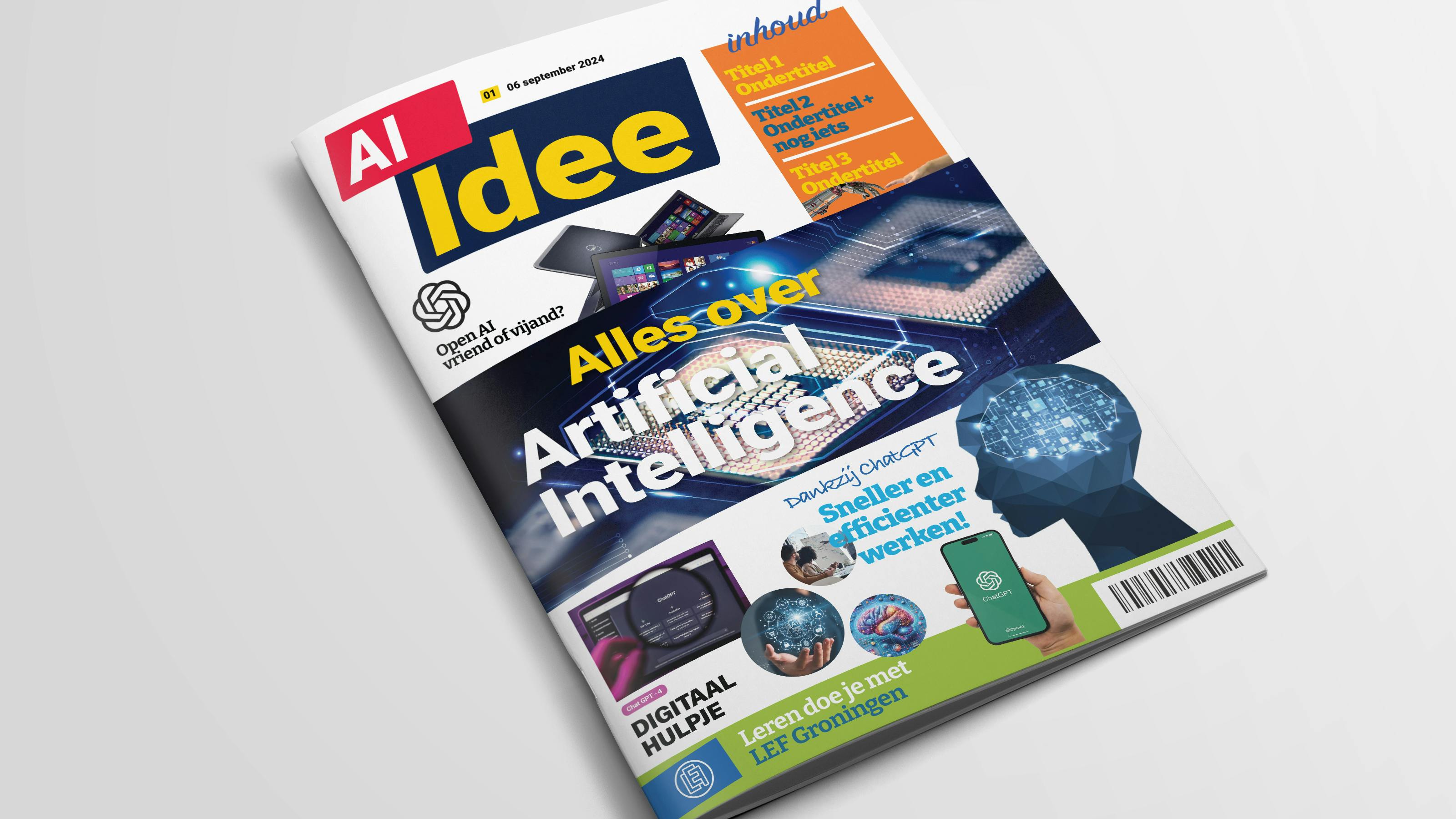 Mock-up magazine AI gemaakt door LEF