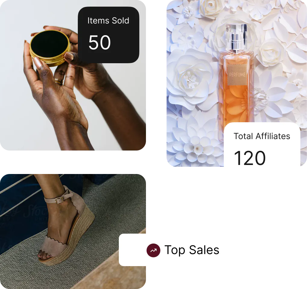 Images of beauty and fashion products