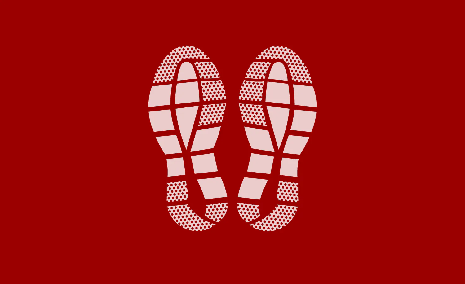 a pair of running shoes on a red background.