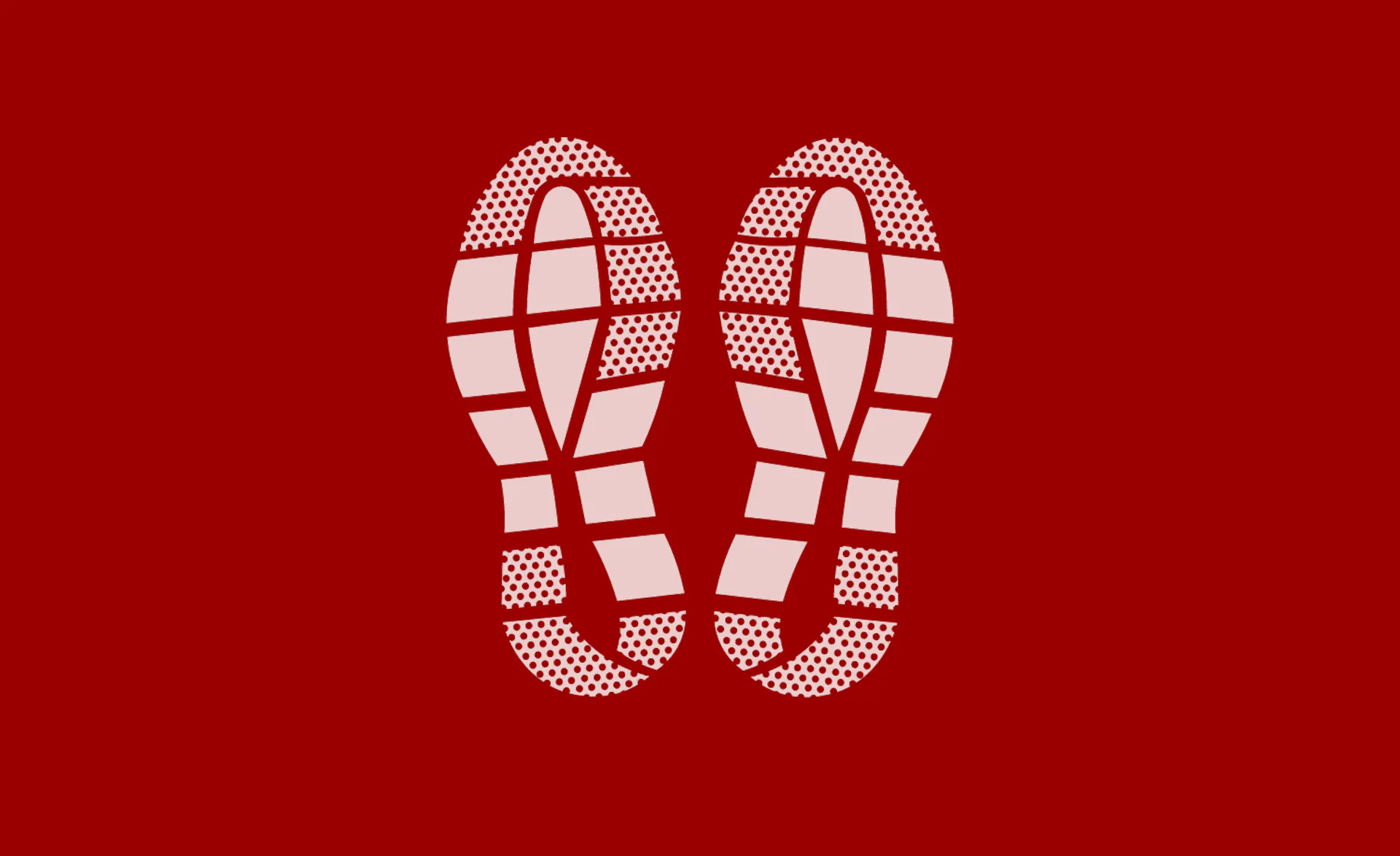 a pair of running shoes on a red background.
