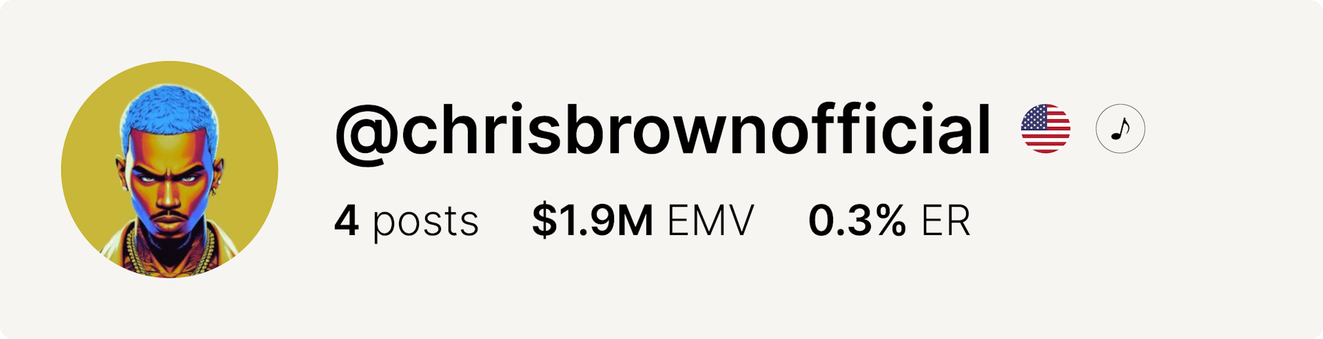 An image of singer Chris Brown's Instagram account and data from the fashion week.