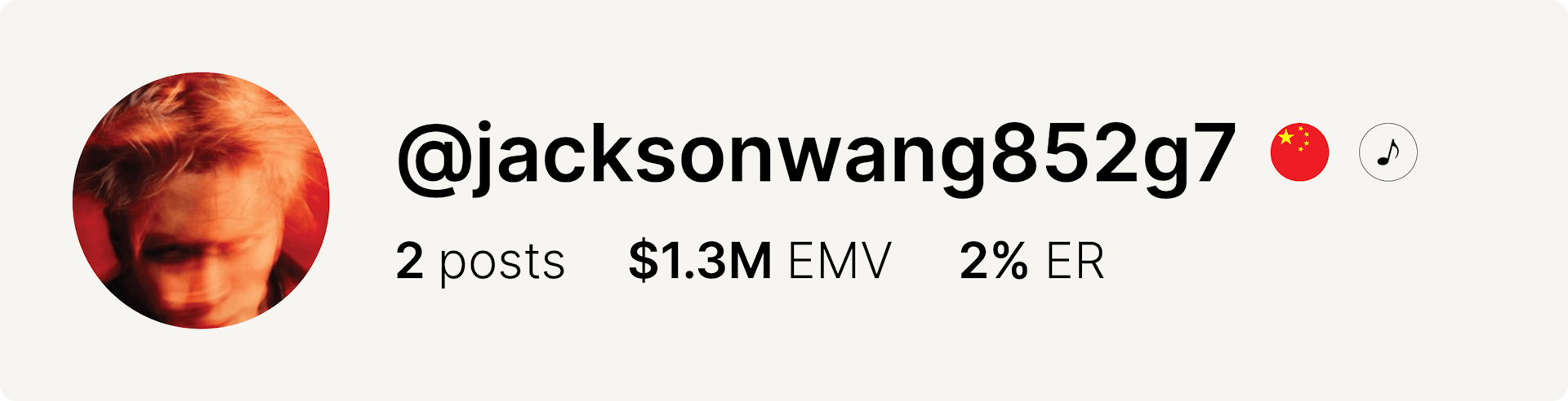An image of singer Jackson Wang's Instagram account and data from the fashion week.