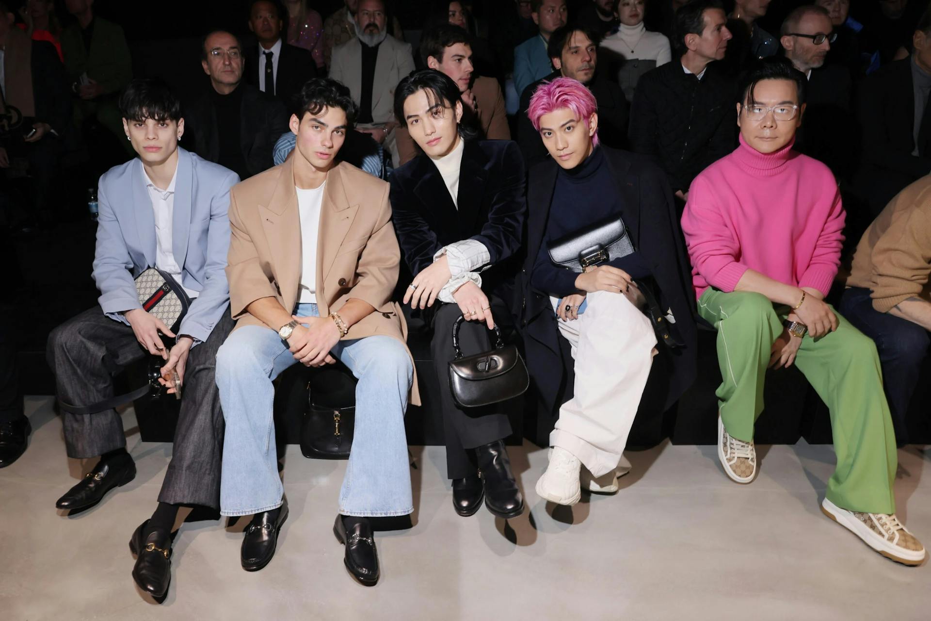 Celebrities lined on the front row for Gucci FW24 Menswear