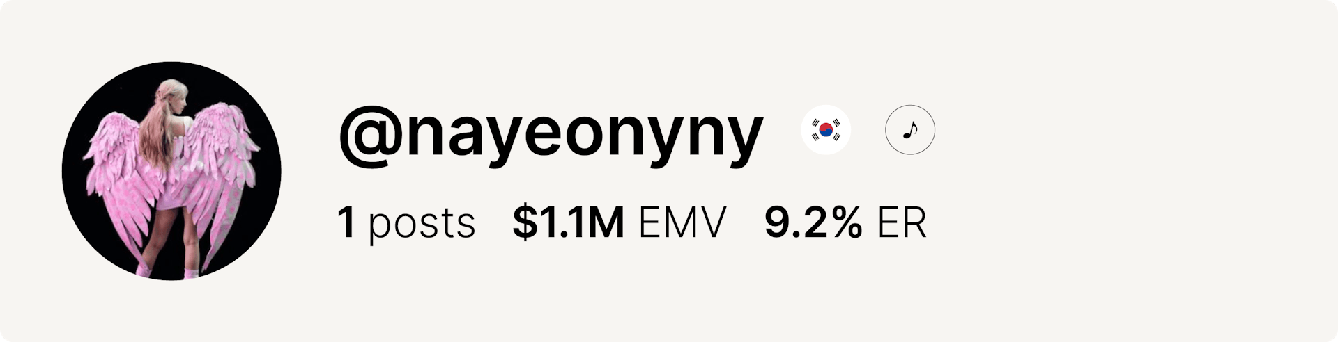 An image of Nayeon's Instagram account and data from the fashion week.