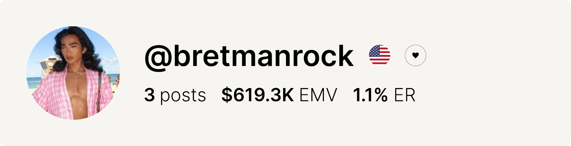 An image of Bretman Rock's Instagram account and data from the fashion week.