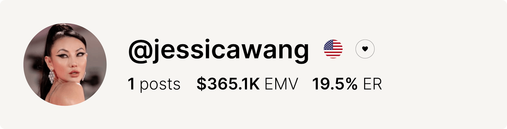 An image of Jessica Wang's Instagram account and data from the fashion week.