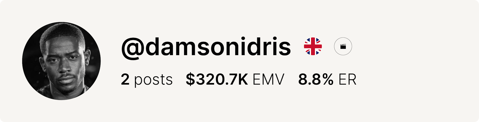 An image of Damson Idris's Instagram account and data from the fashion week.