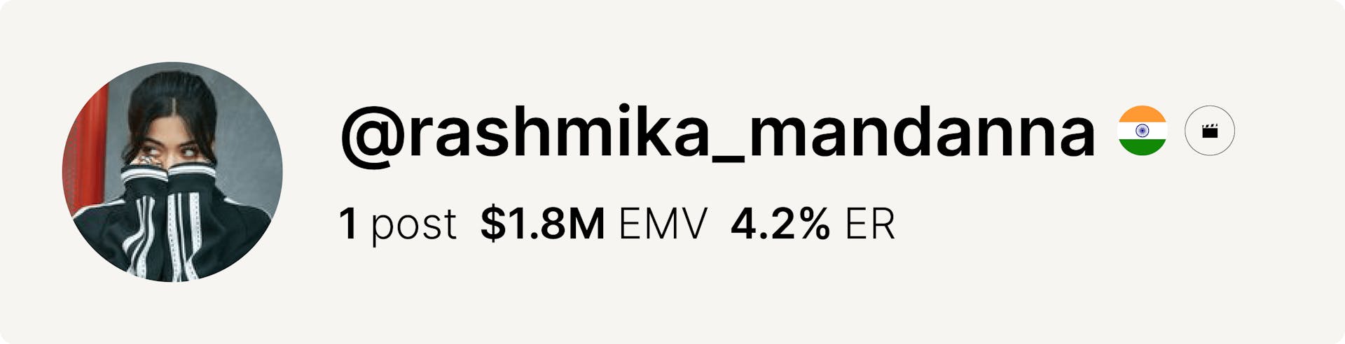 An image of Rashmika Mandanna's Instagram account and data from the fashion week.