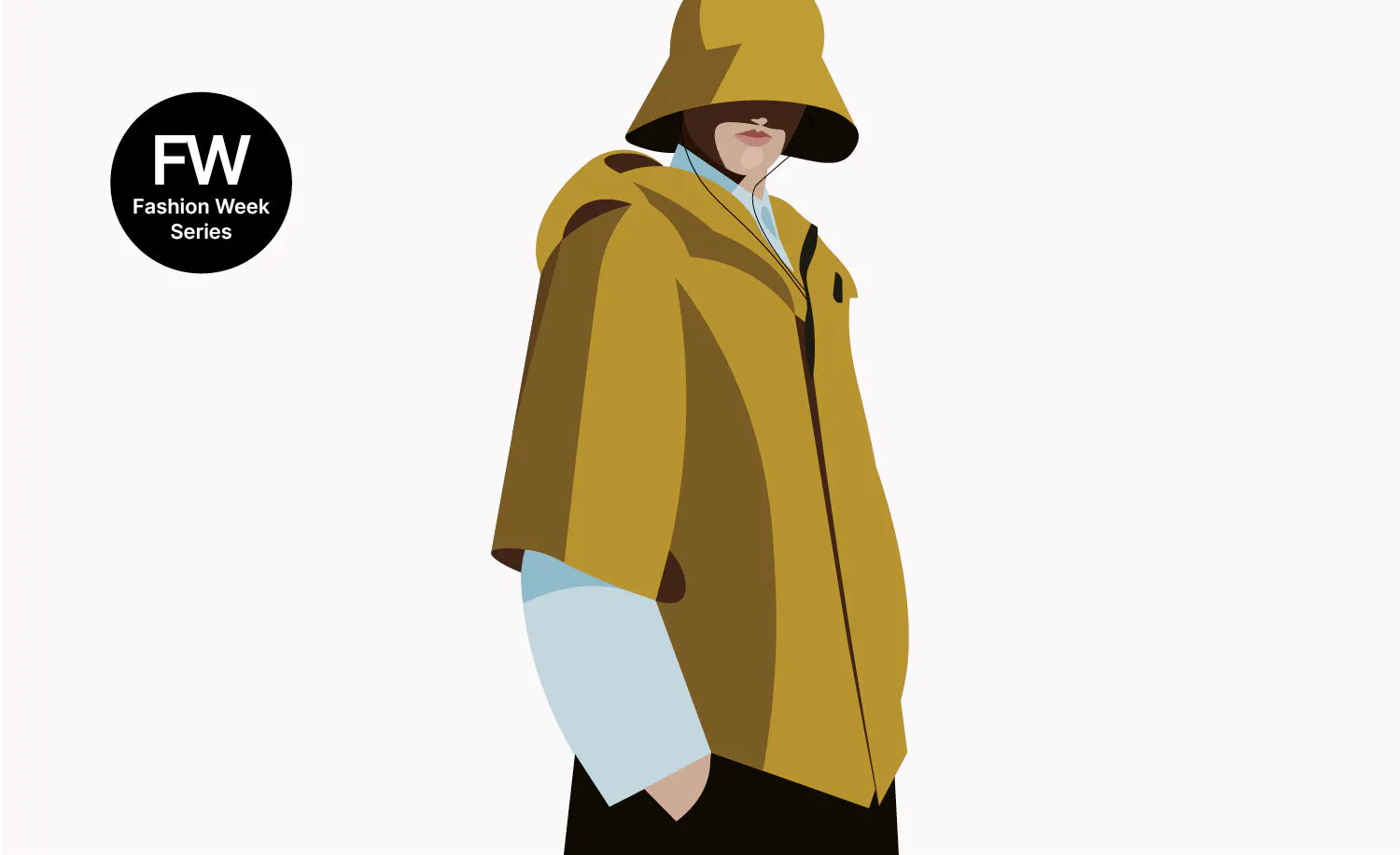 an illustration of a man in a yellow coat.