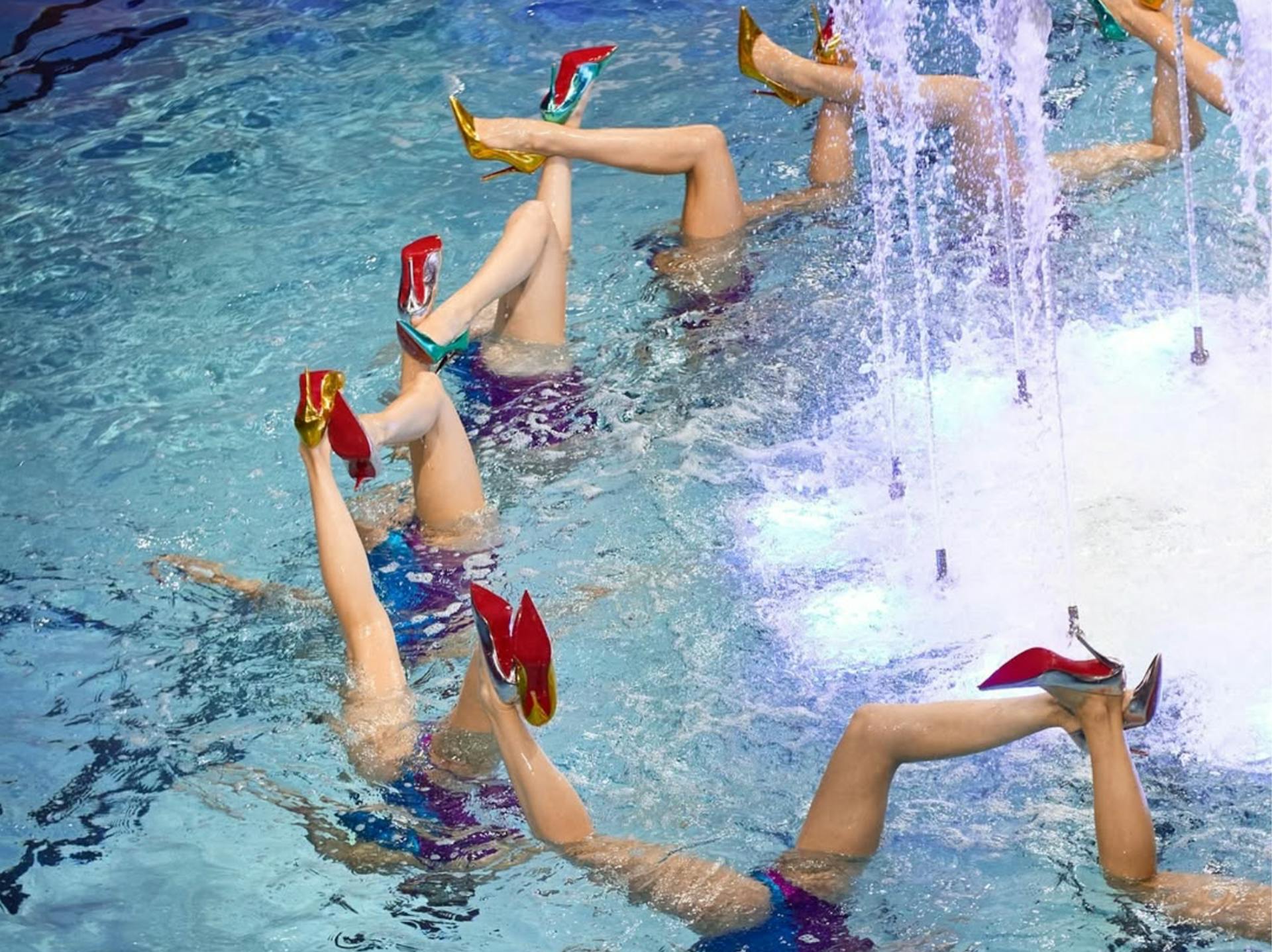 Christian Louboutin unveiled an hypnotic artistic performance at Paris's iconic Piscine Molitor, co-created with artistic director David LaChapelle