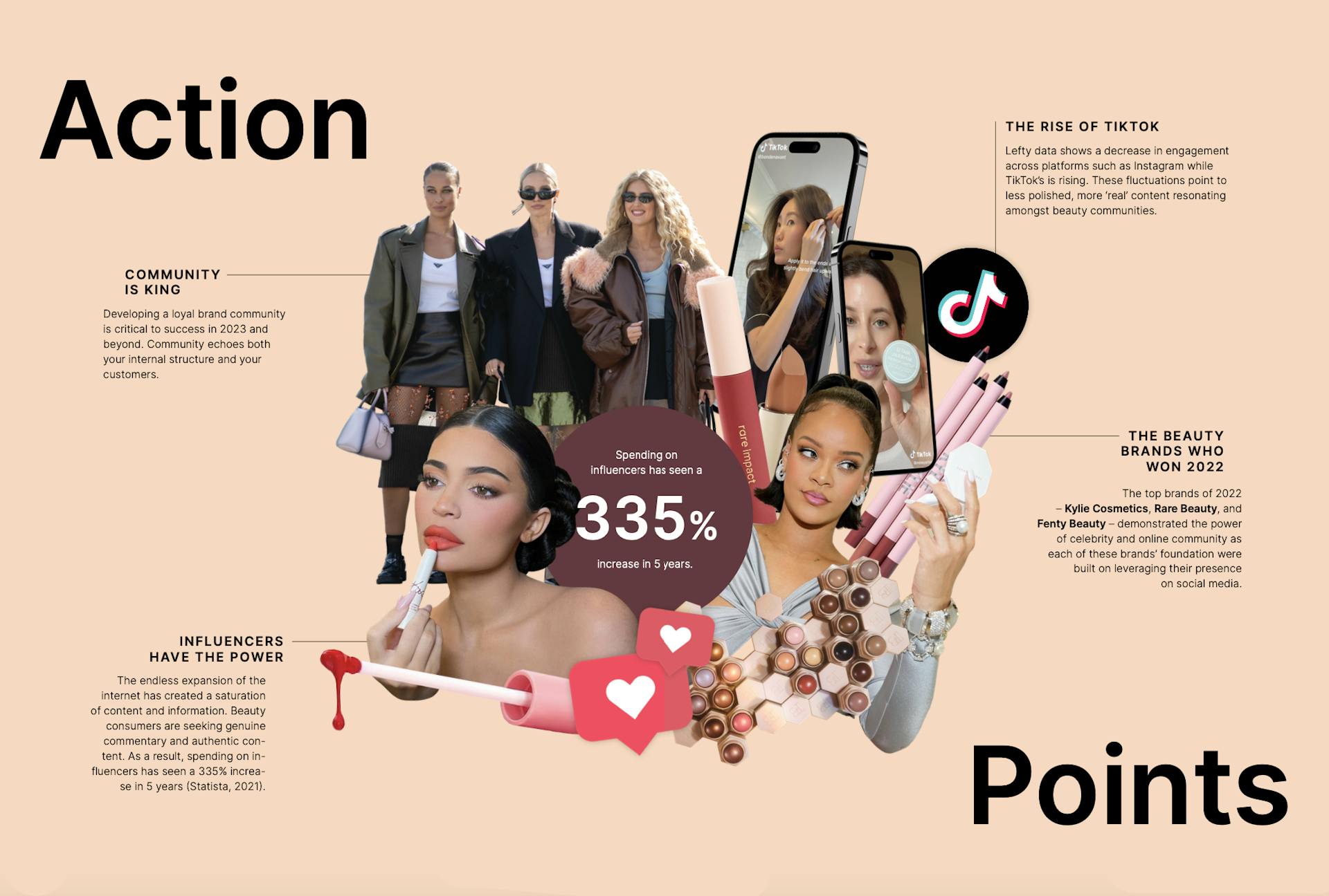 A graphic of the key trends for beauty influencers.