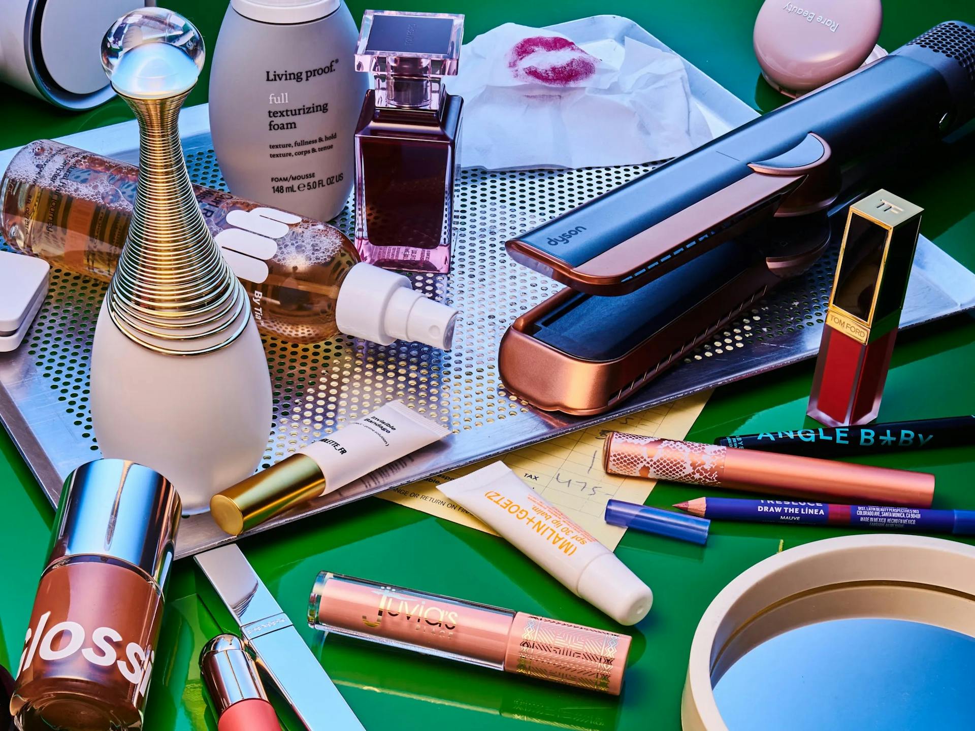 A spread of different beauty products.