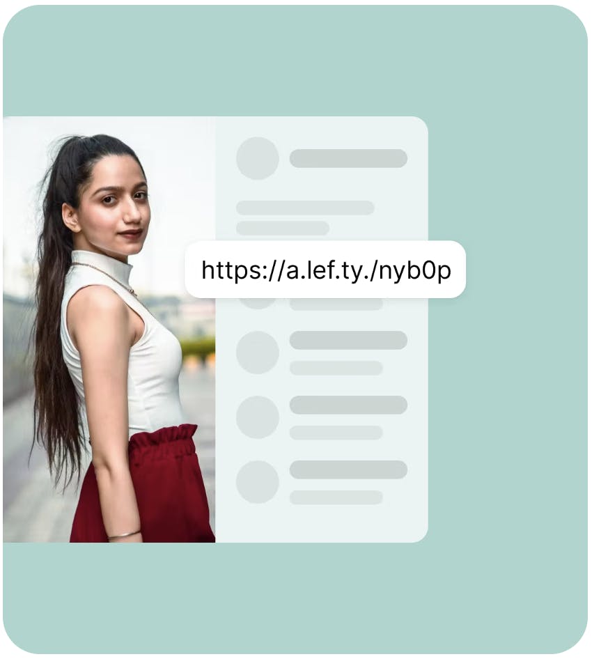A graphic of generating a unique trackable code for affiliate influencers on Lefty.